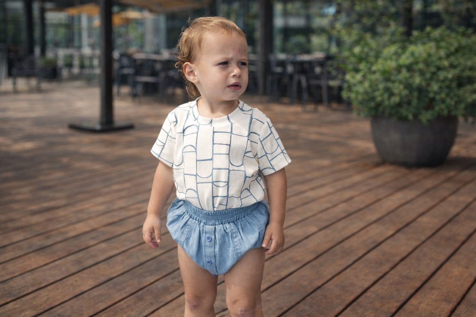 Baby boy wearing a bloomer