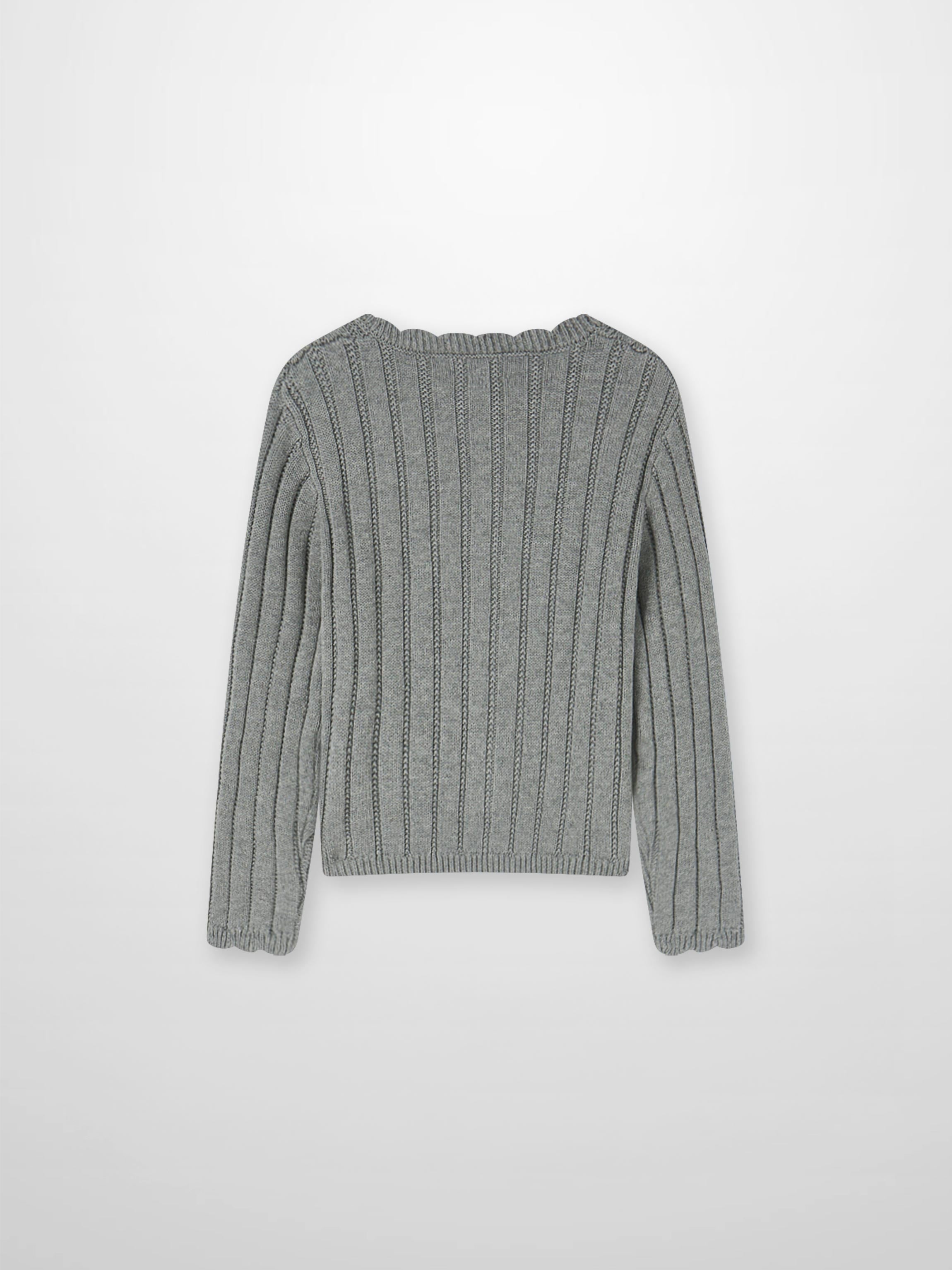 Knit cardigan for girls, grey rib-knit fabric, dressy top