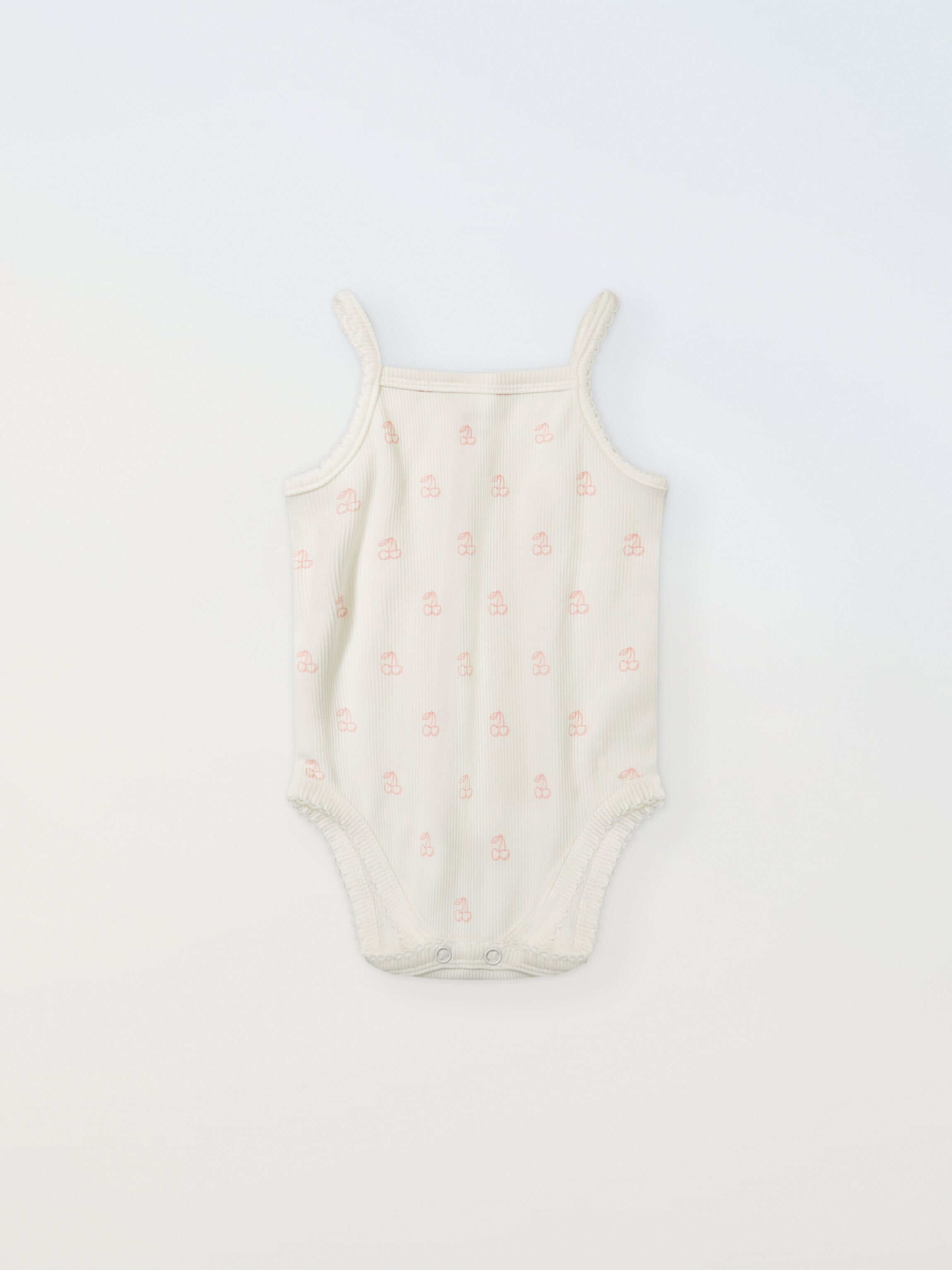 Undershirt With Lace And Little Cherries - 2 Pack