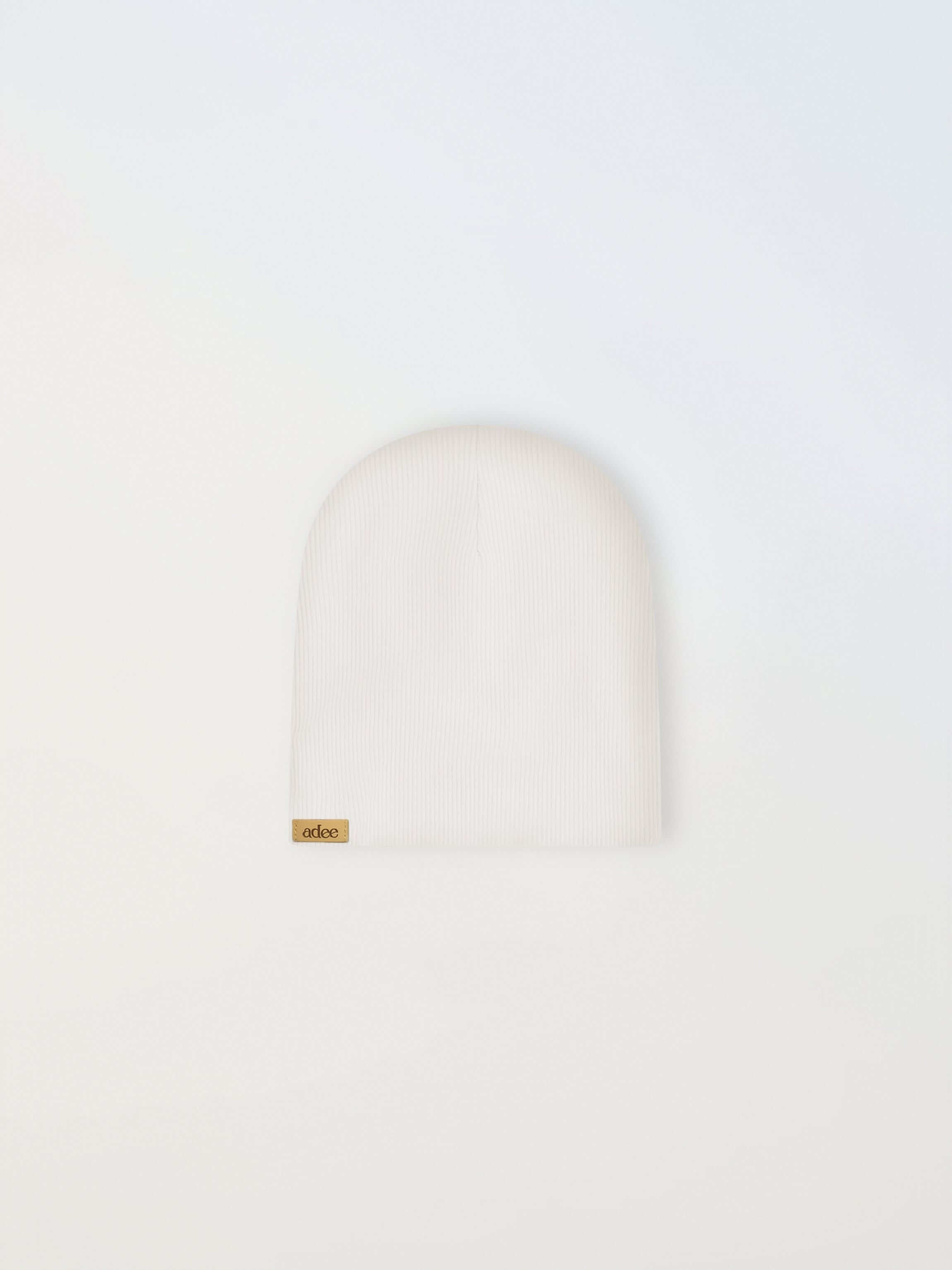 Thin Ribbed Beanie - White