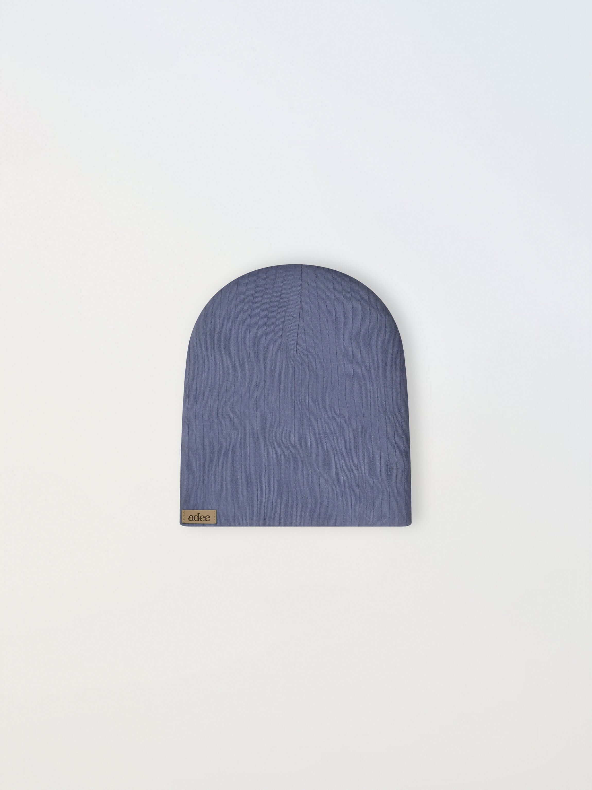 Wide Ribbed Beanie - Blue