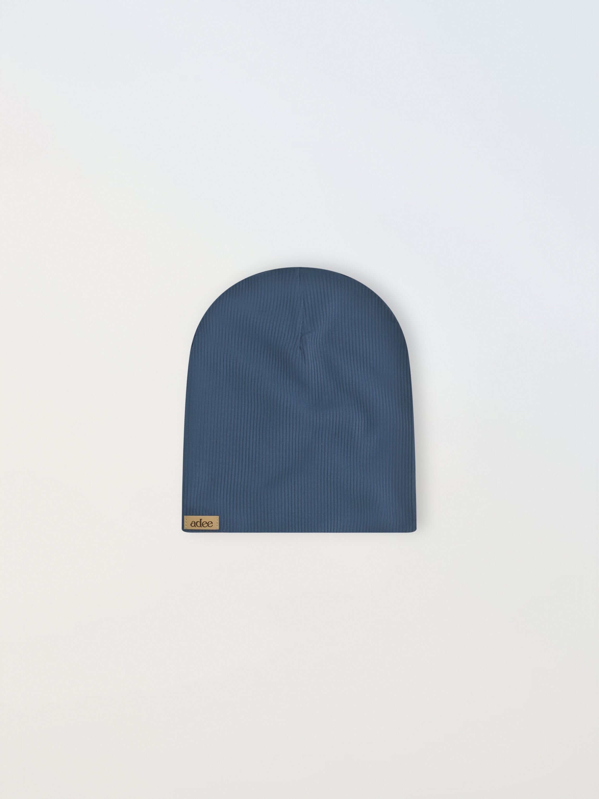 Thin Ribbed Beanie - Blue
