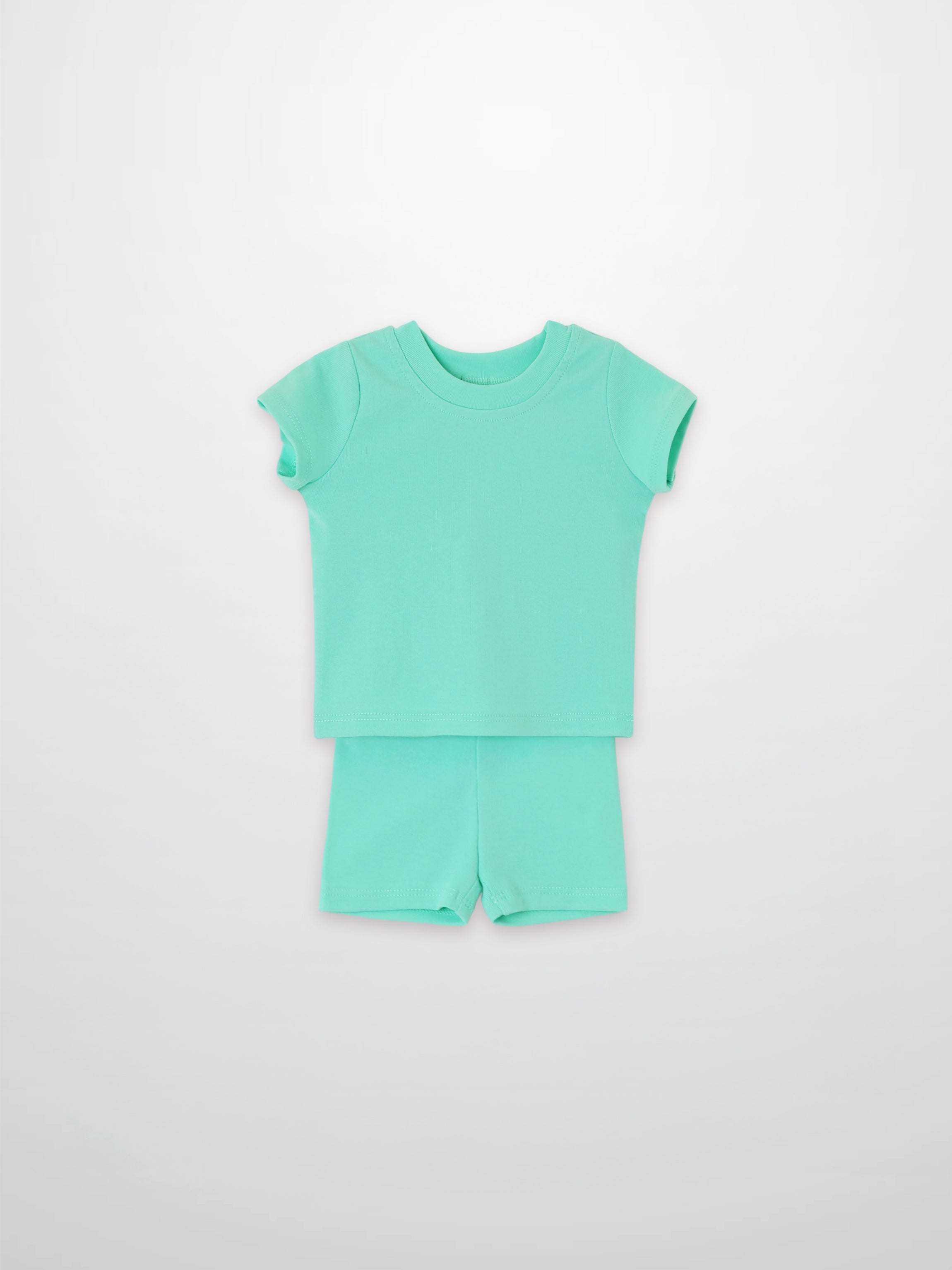 2-piece Short Sleeve Boxy T-shirt & Shorts Set by Adee in mint green for little boys