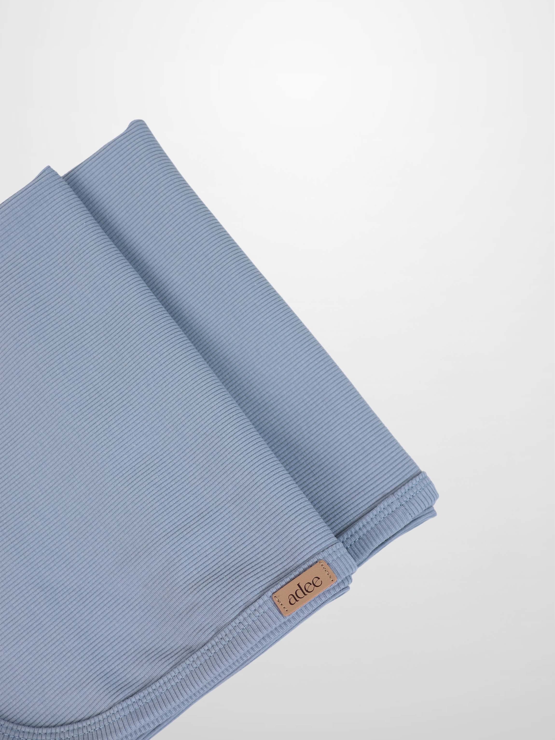 Thin Ribbed Blanket for boys by Adee, blue swaddle blanket