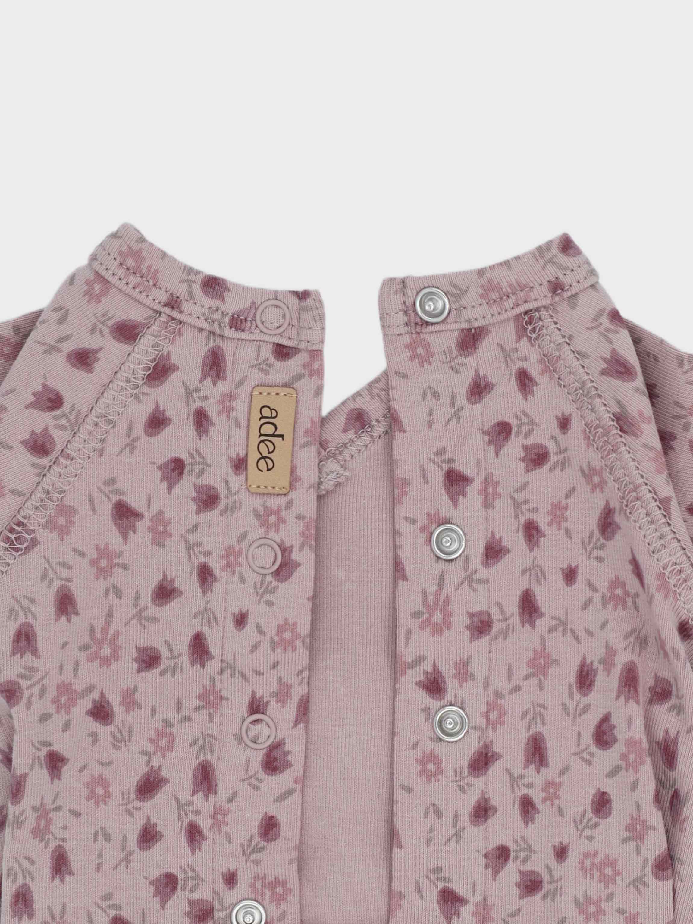 Pink tulip baby jumpsuit for girl