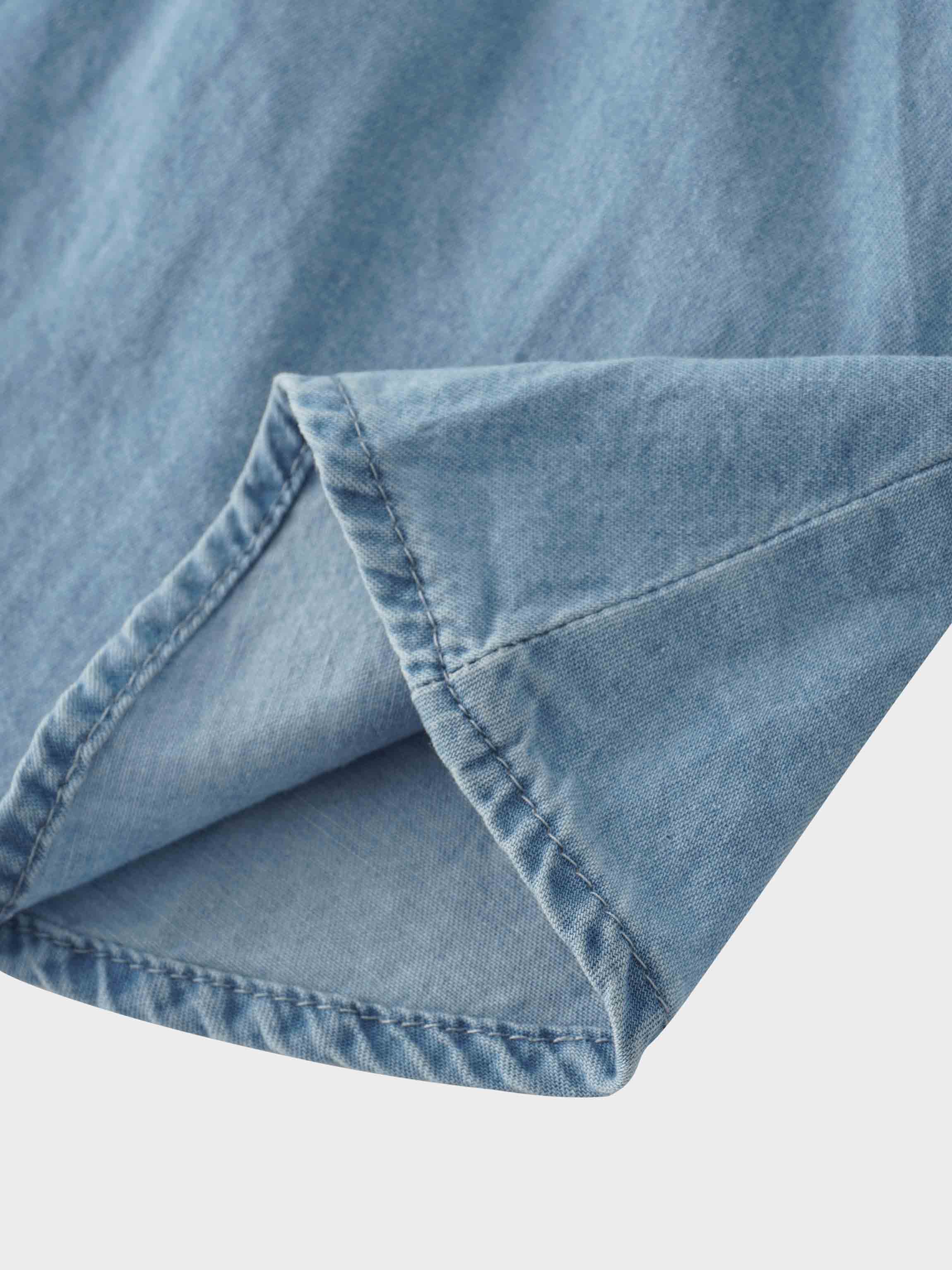 Light denim skirt hem girls&