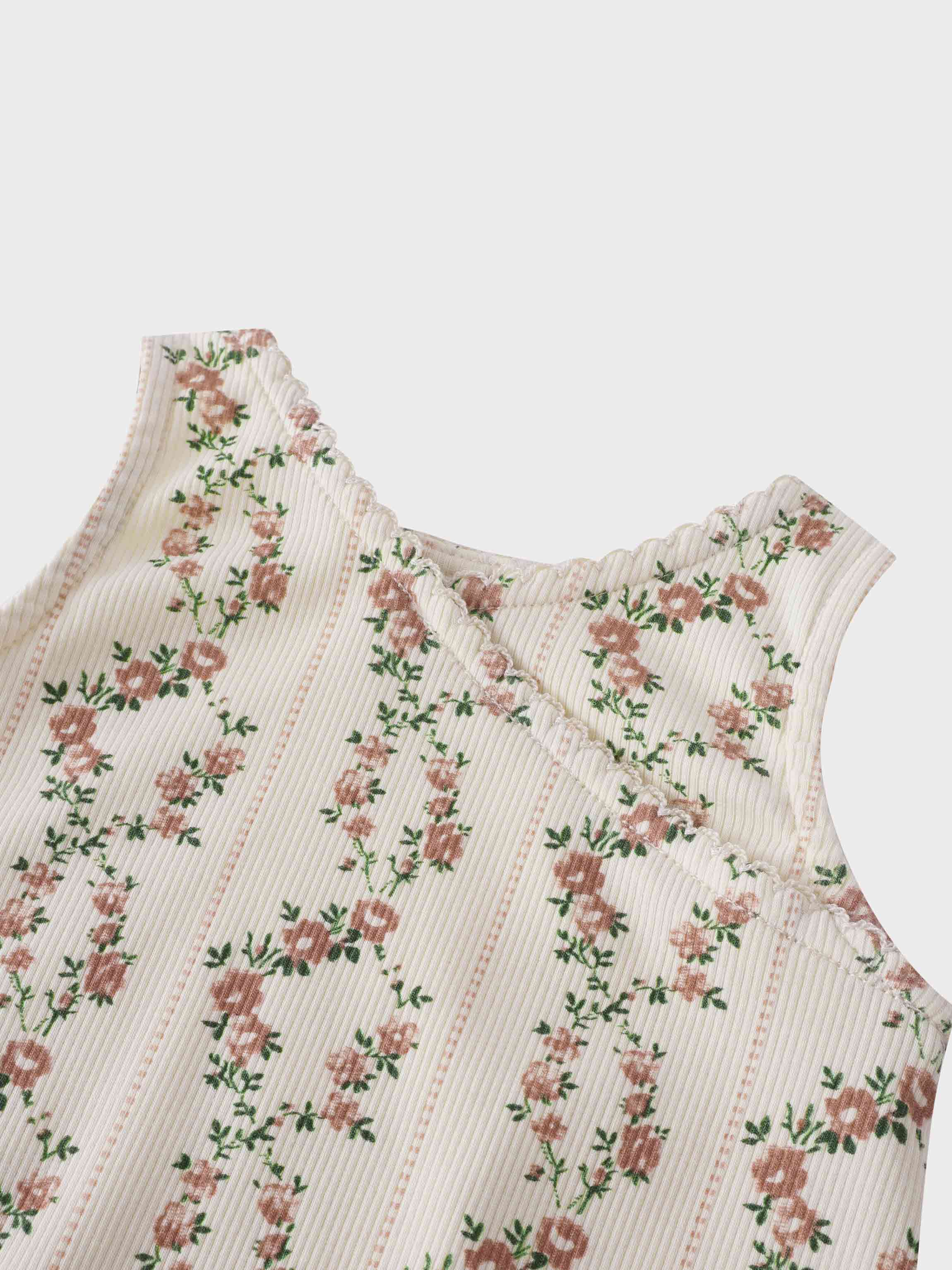 Floral cascade baby romper design