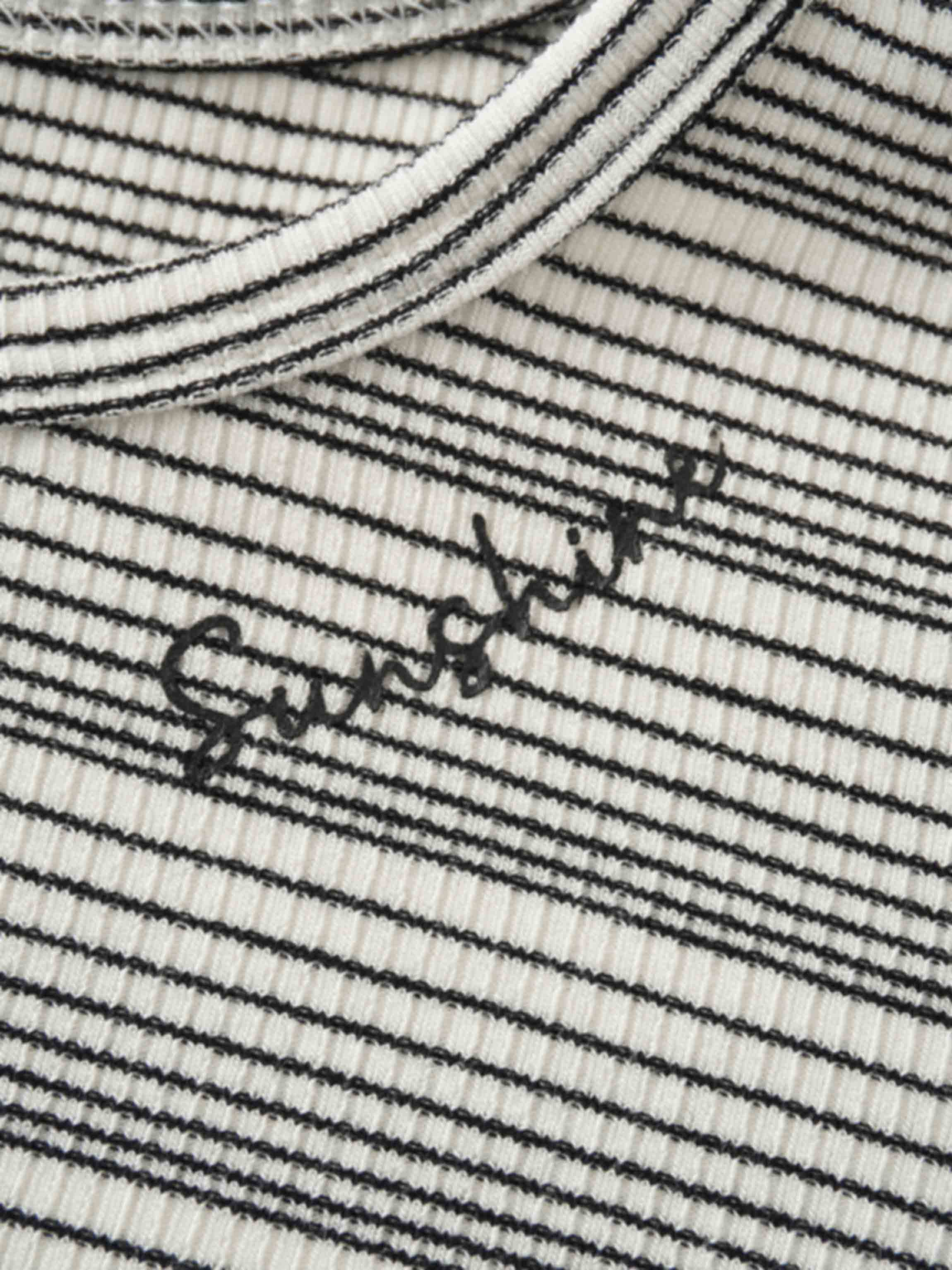 Black striped fitted girls shirt