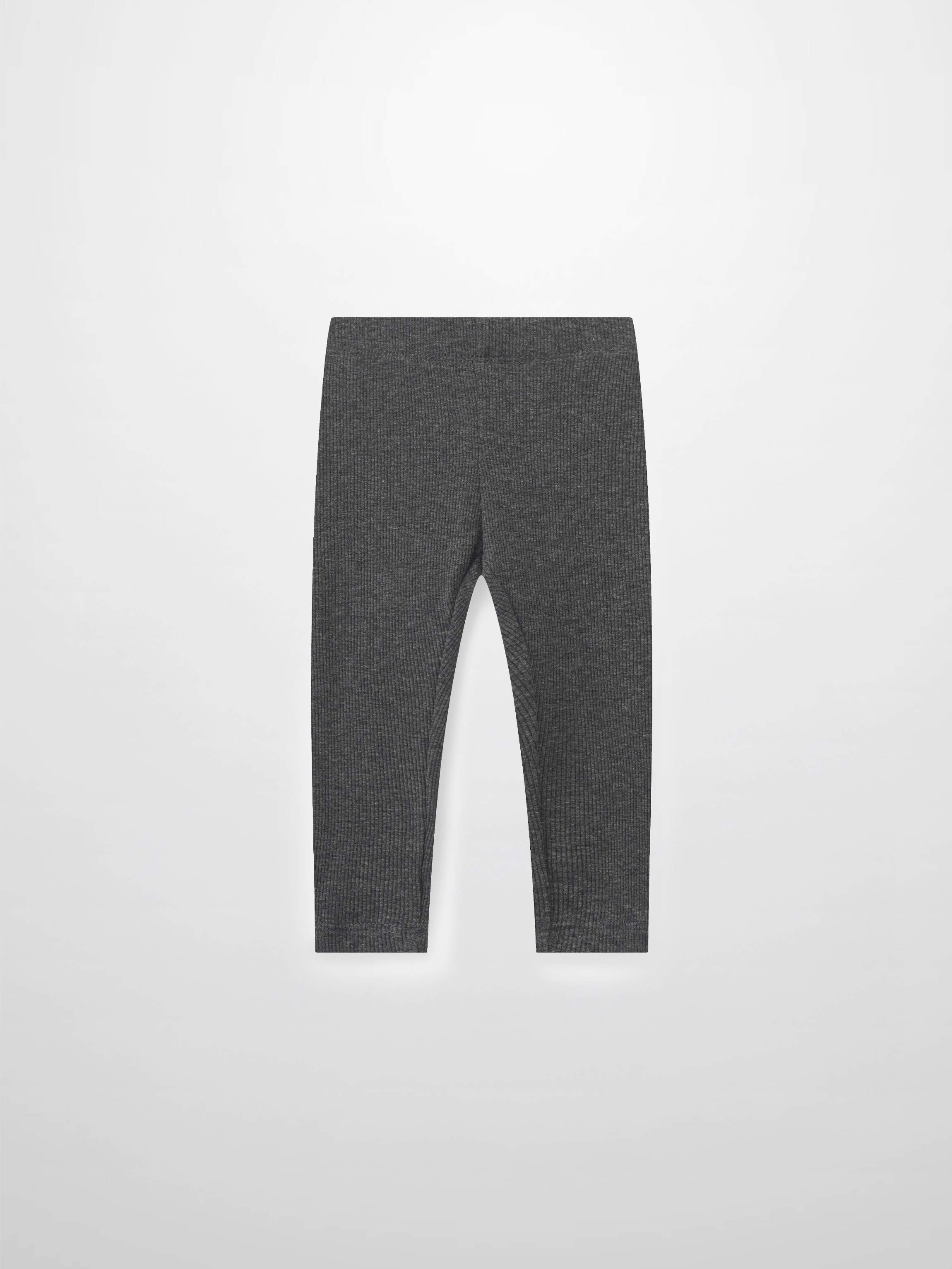 Ribbed heather grey leggings for kids