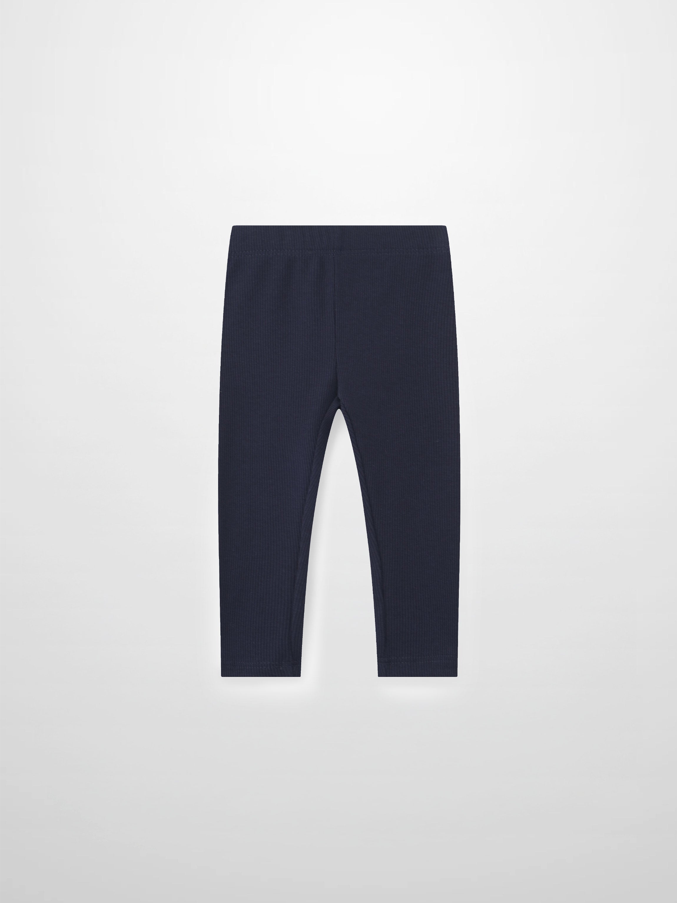 Ribbed navy leggings for children
