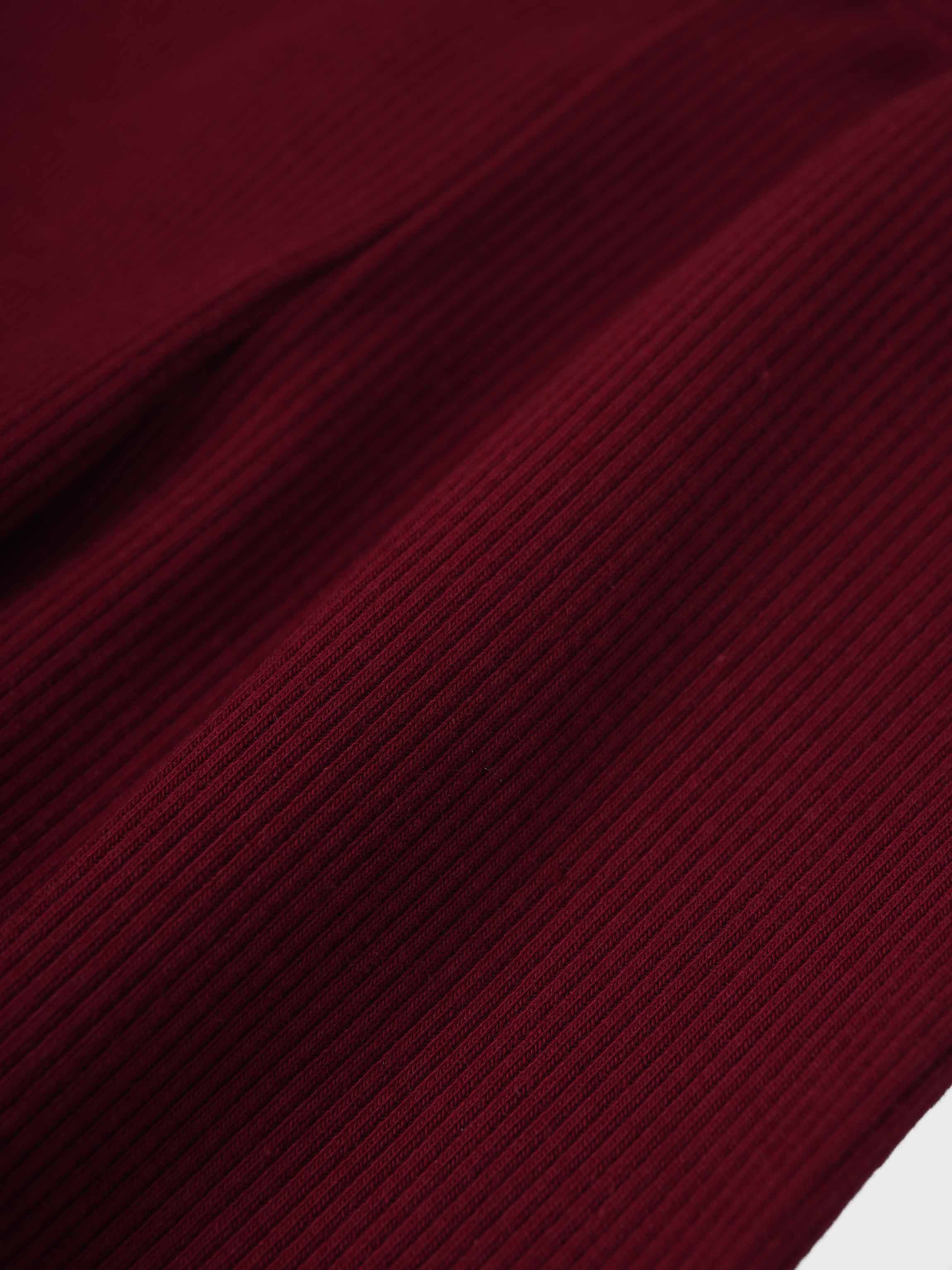 Ribbed Leggings - Burgundy