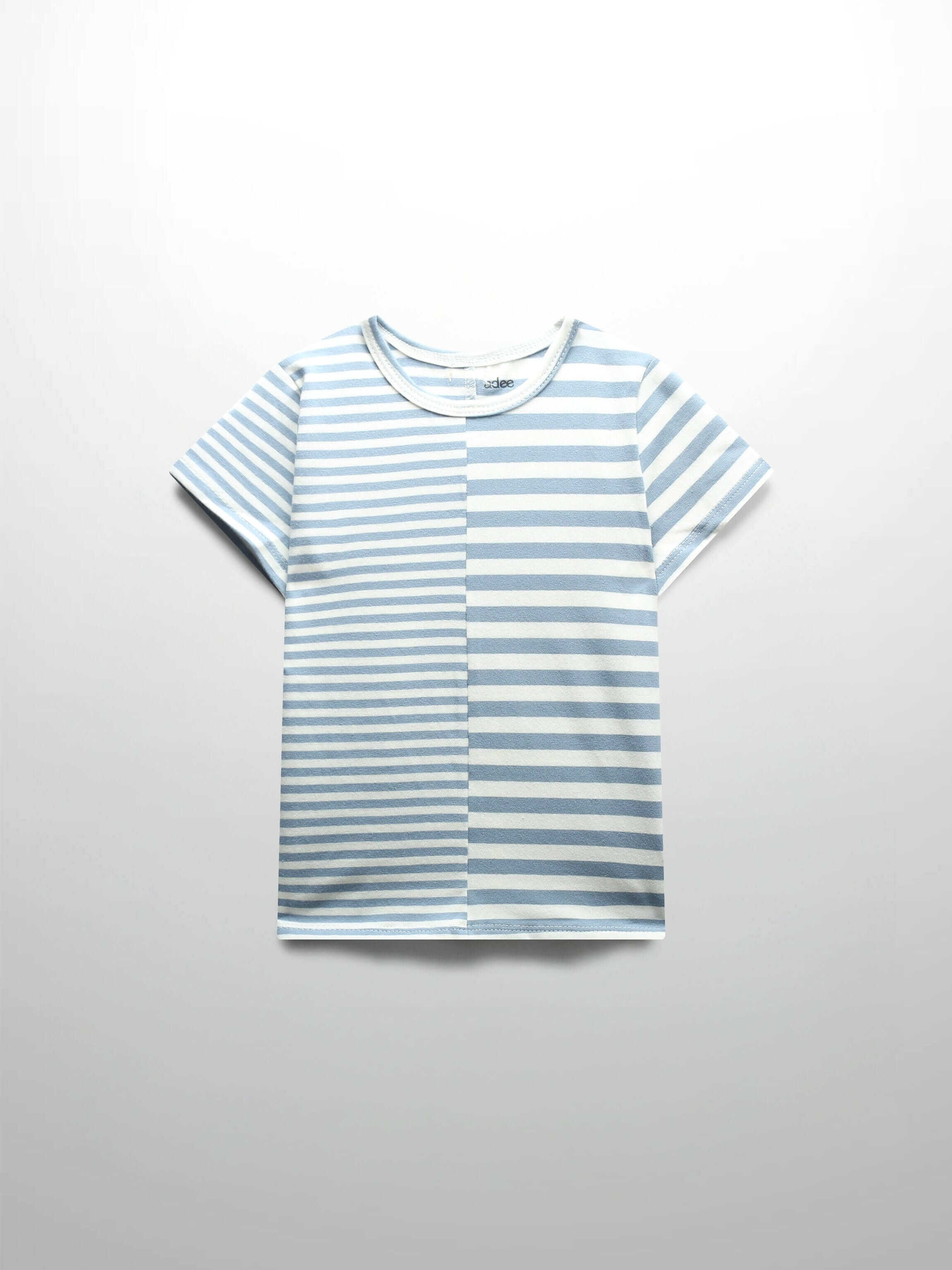 Light blue striped fitted t-shirt