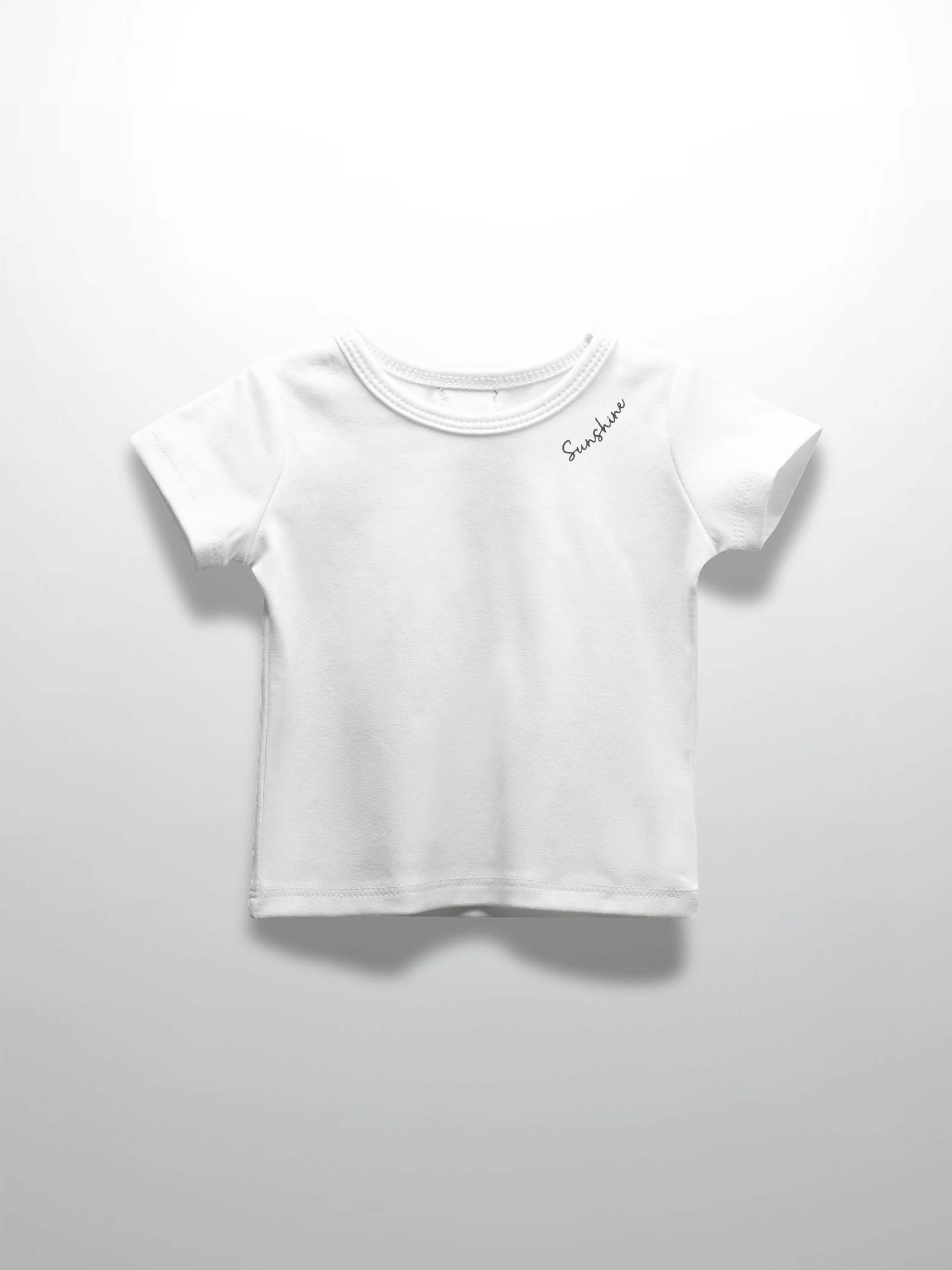 White fitted short sleeve girls shirt