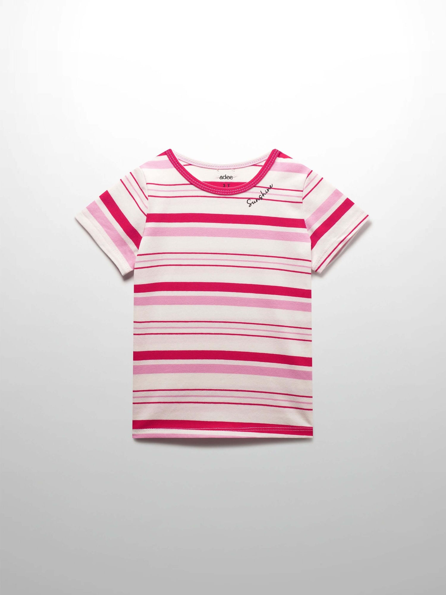 Pink and red striped girls shirts