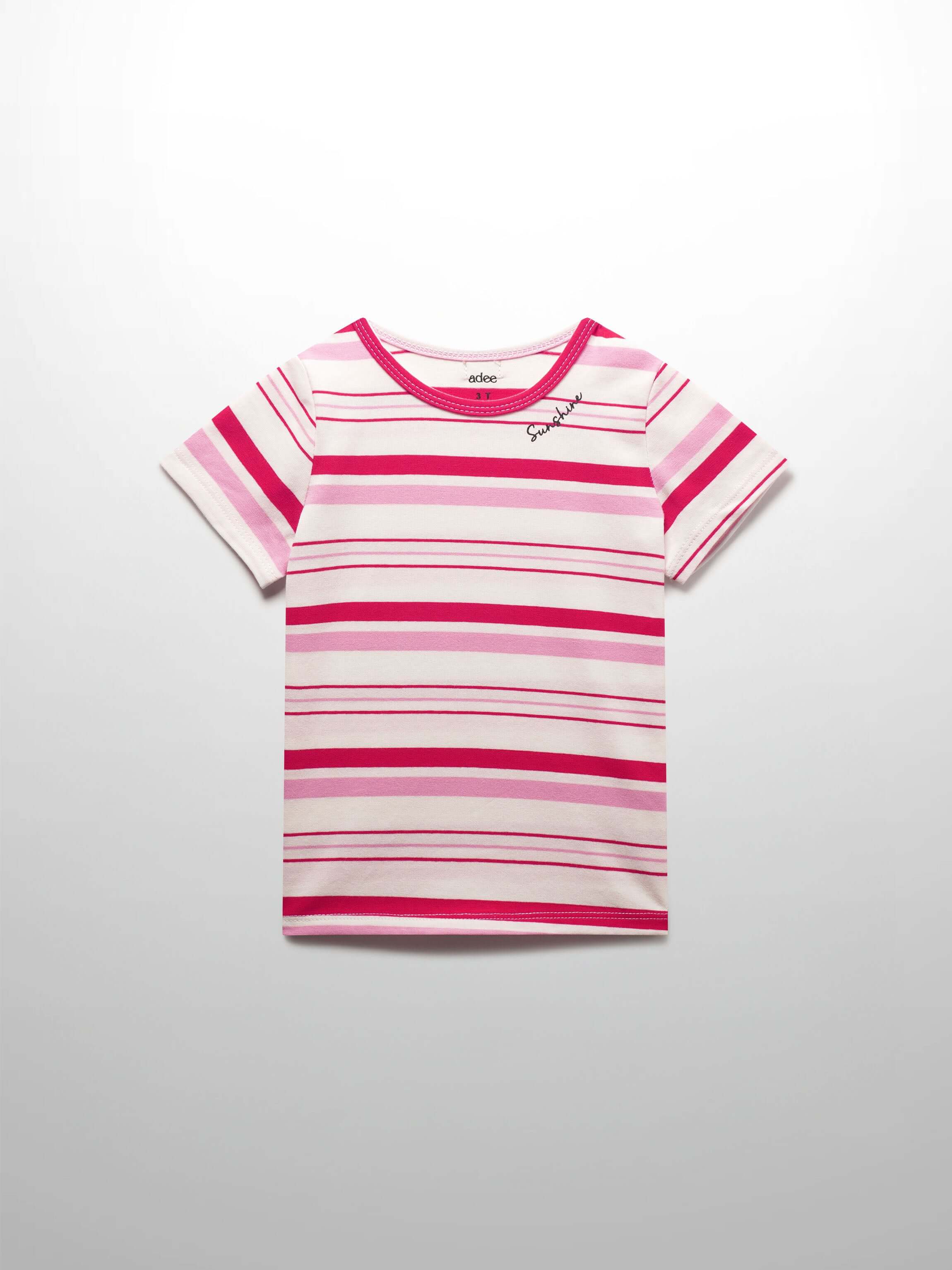 Pink and red striped girls shirts