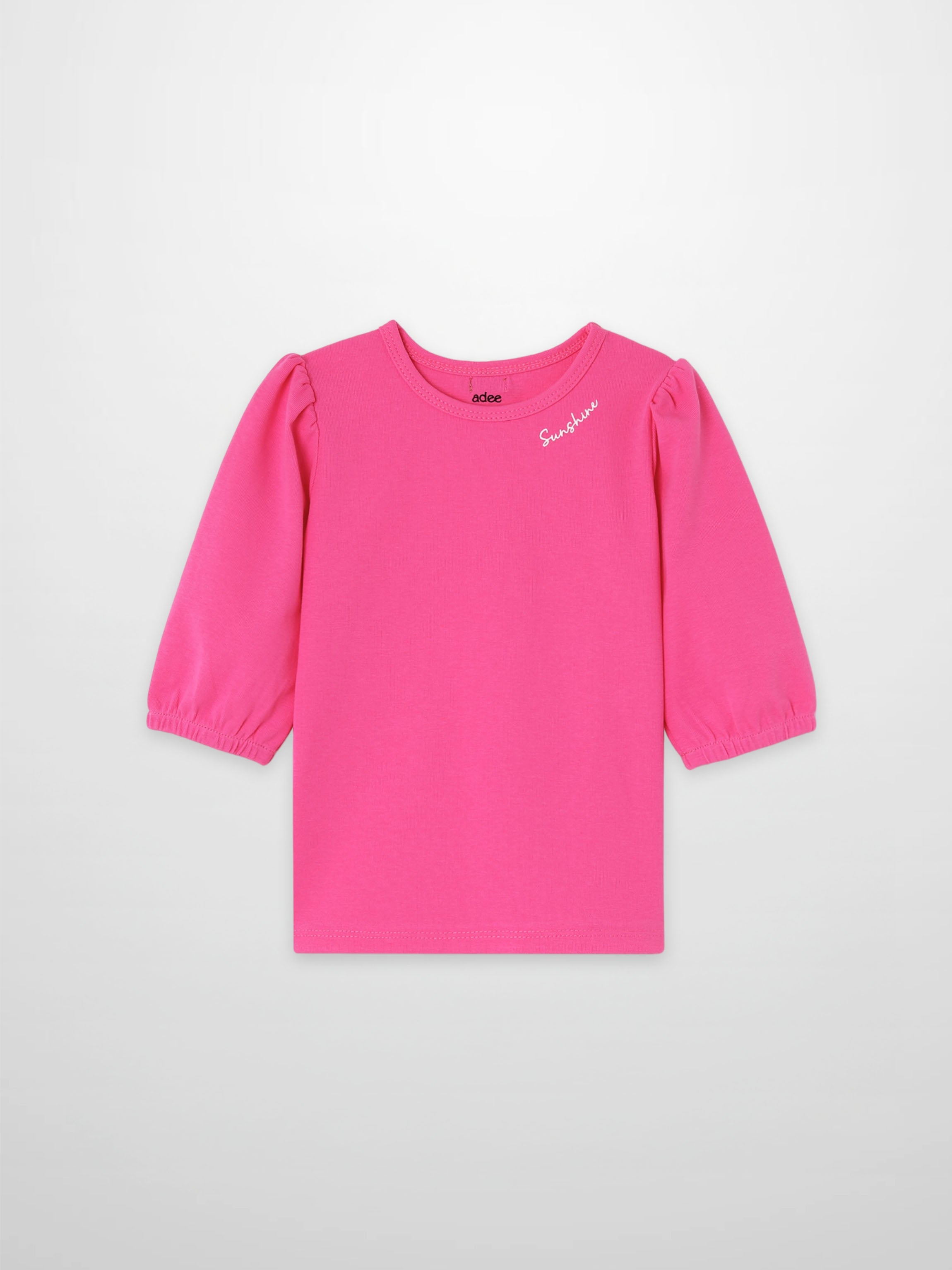 3/4 Sleeve Bubble T-Shirt - Pink
