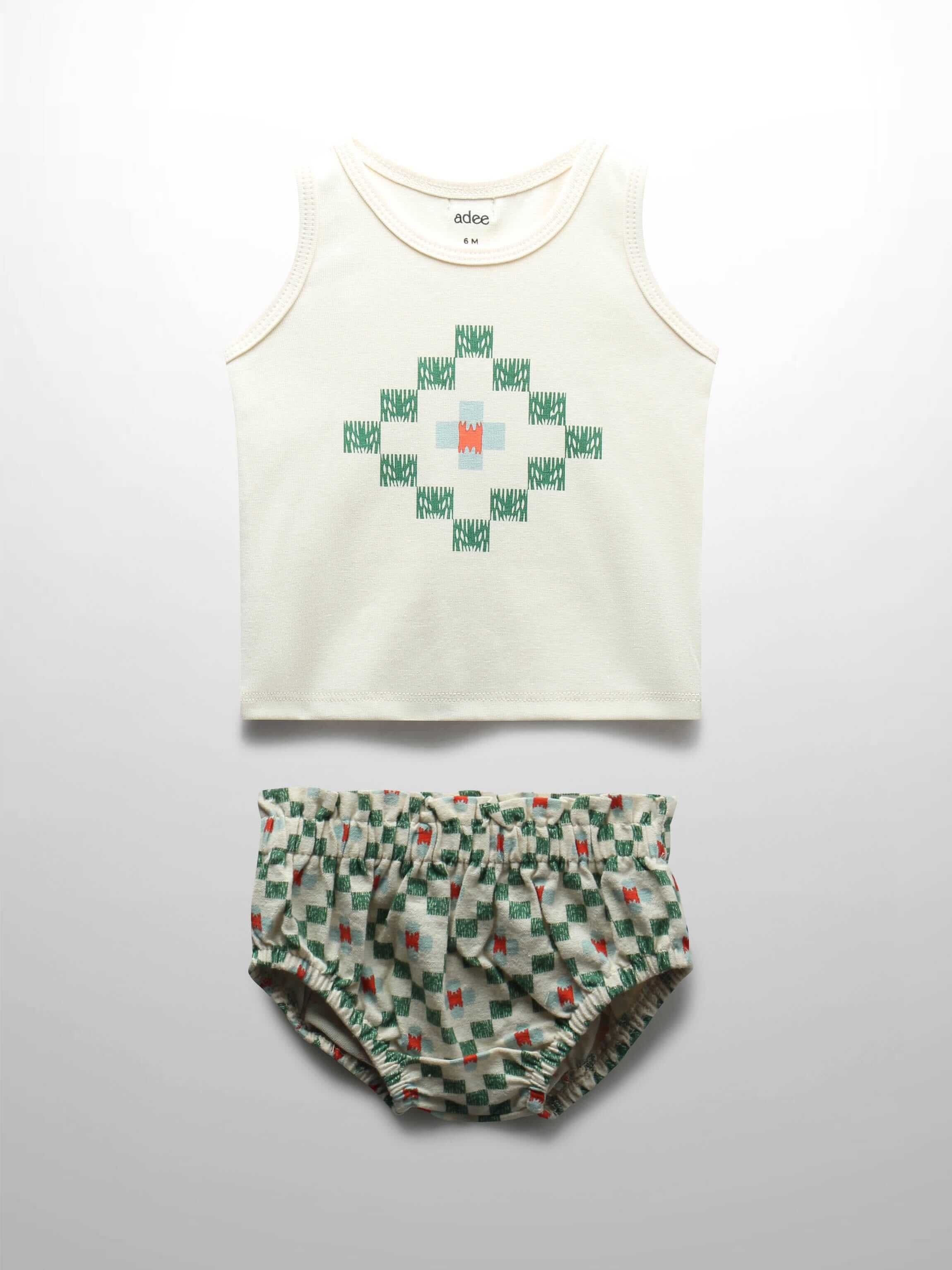 Green Diamond Tank Set Outfit