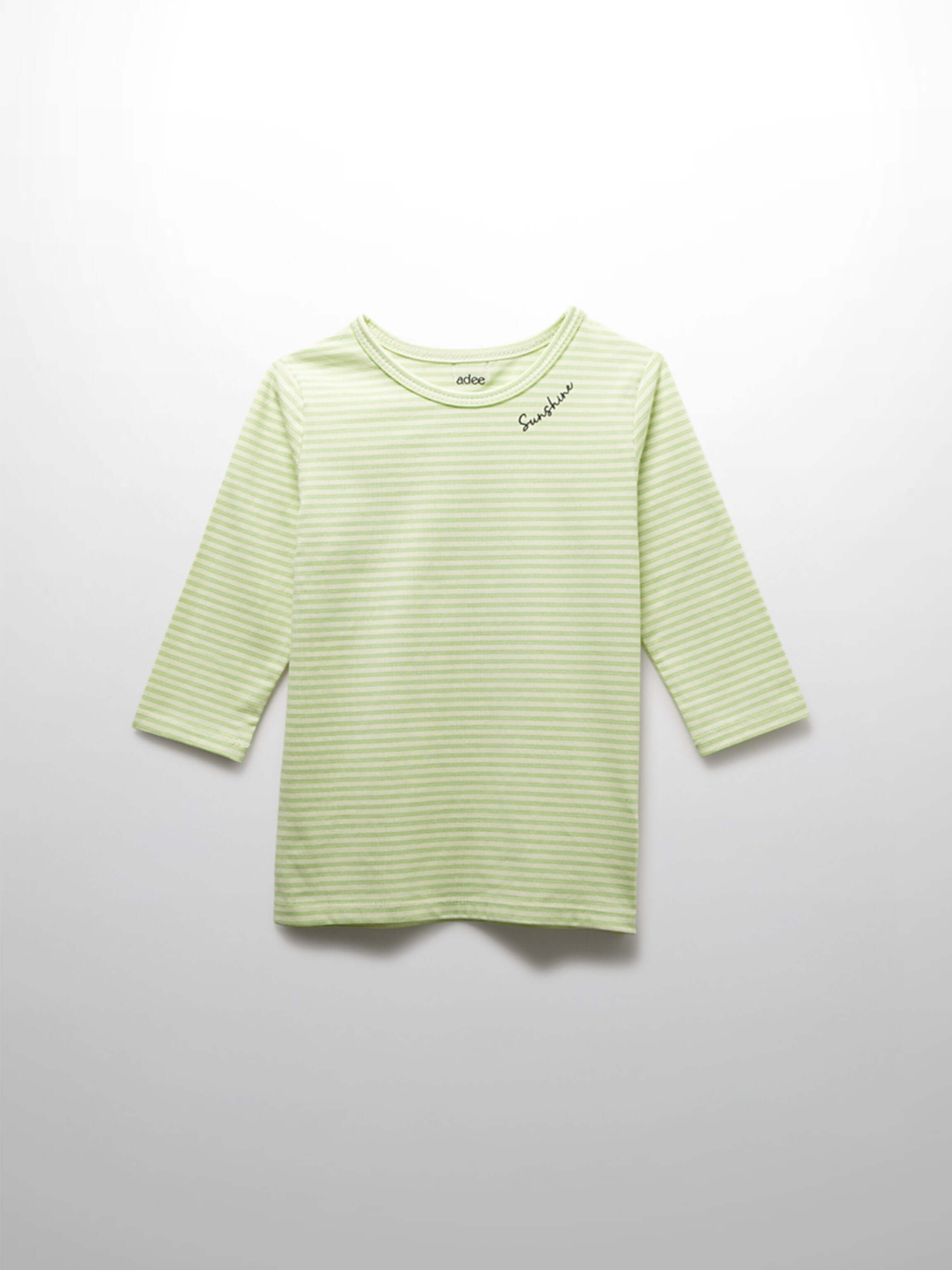 Light green striped girls shirt