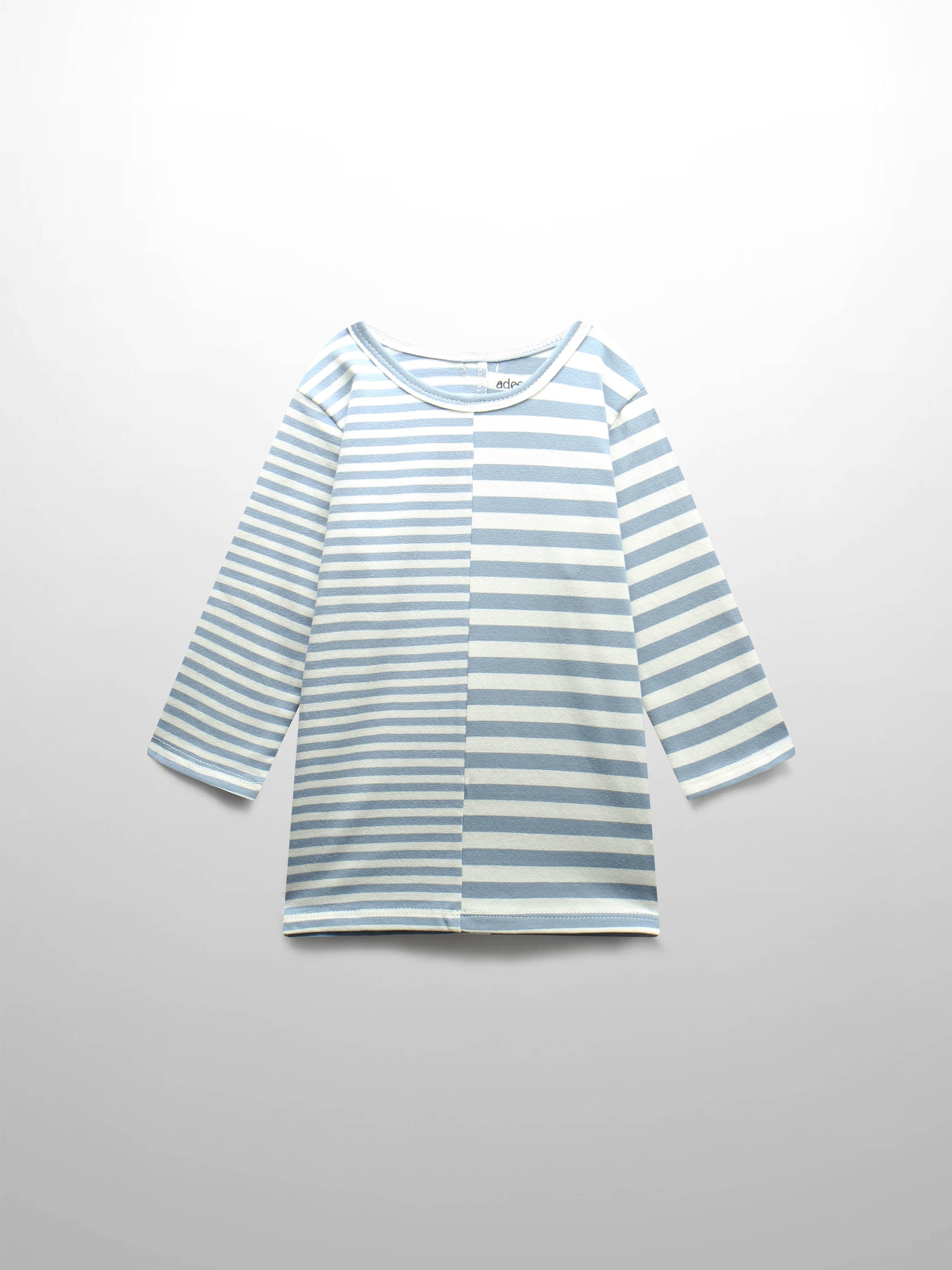 Striped fitted T-shirt, 3/4 sleeves