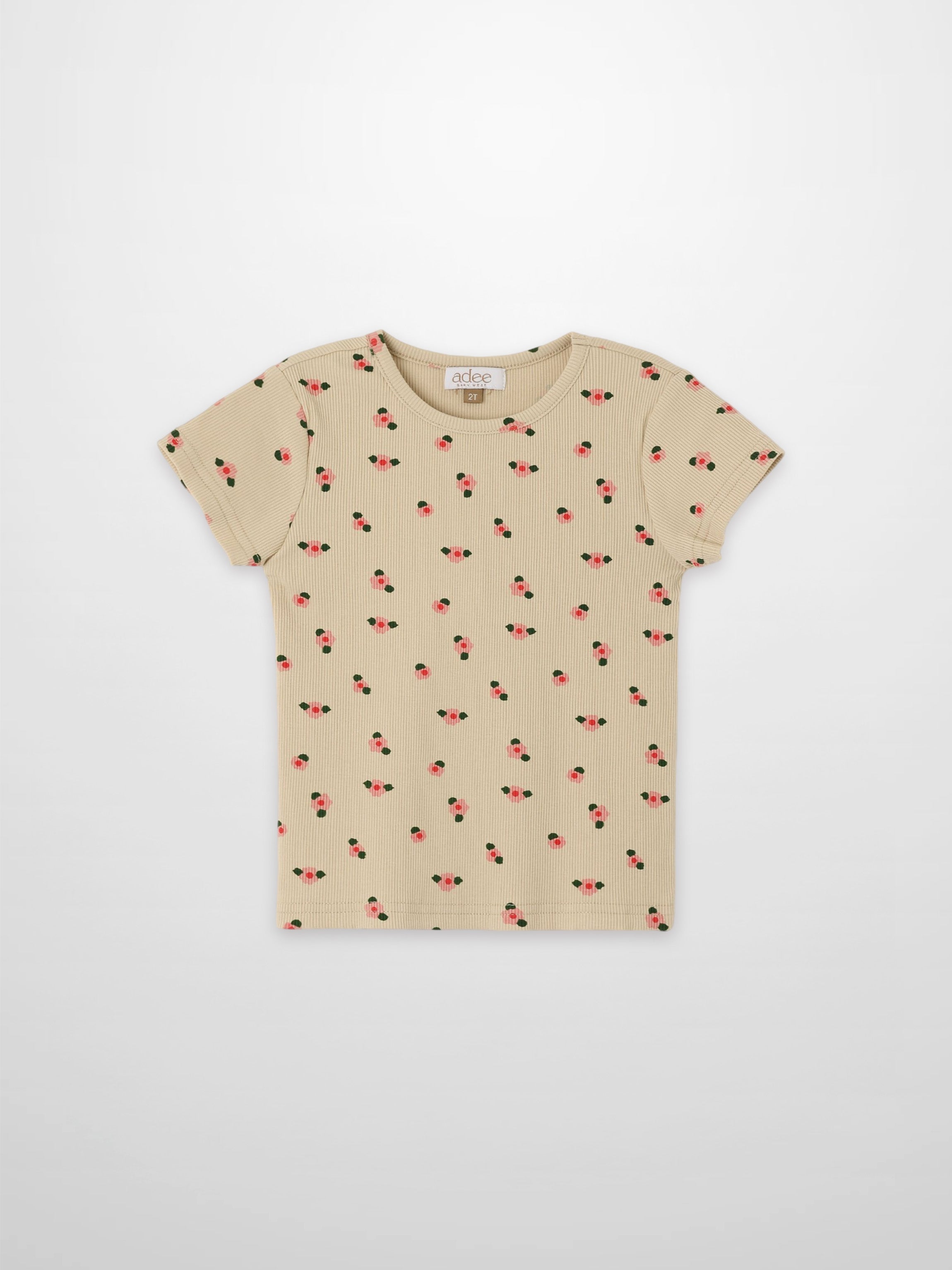 Adee tan floral short-sleeve girls&