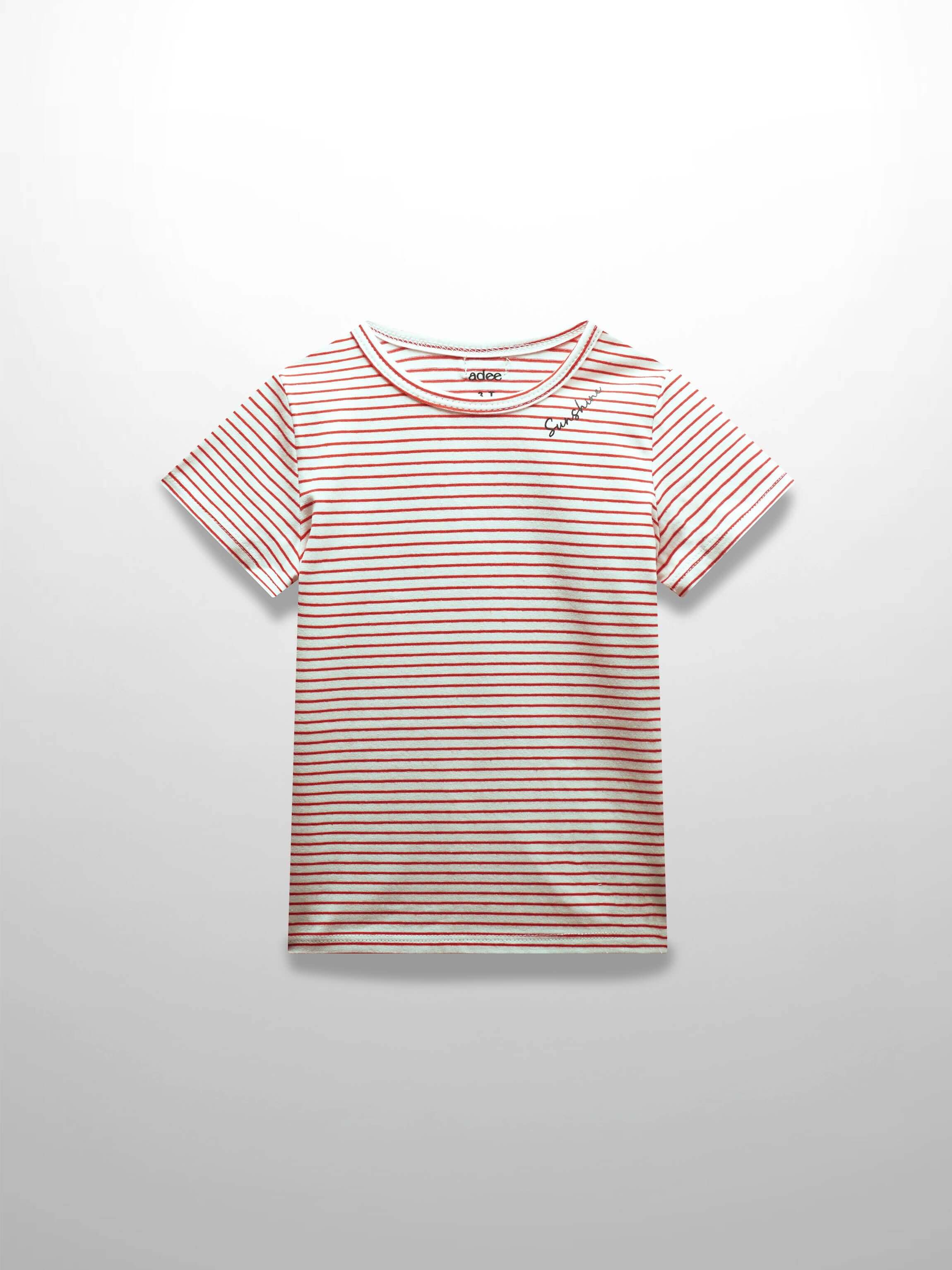 Pink & White Striped Girls Shirt