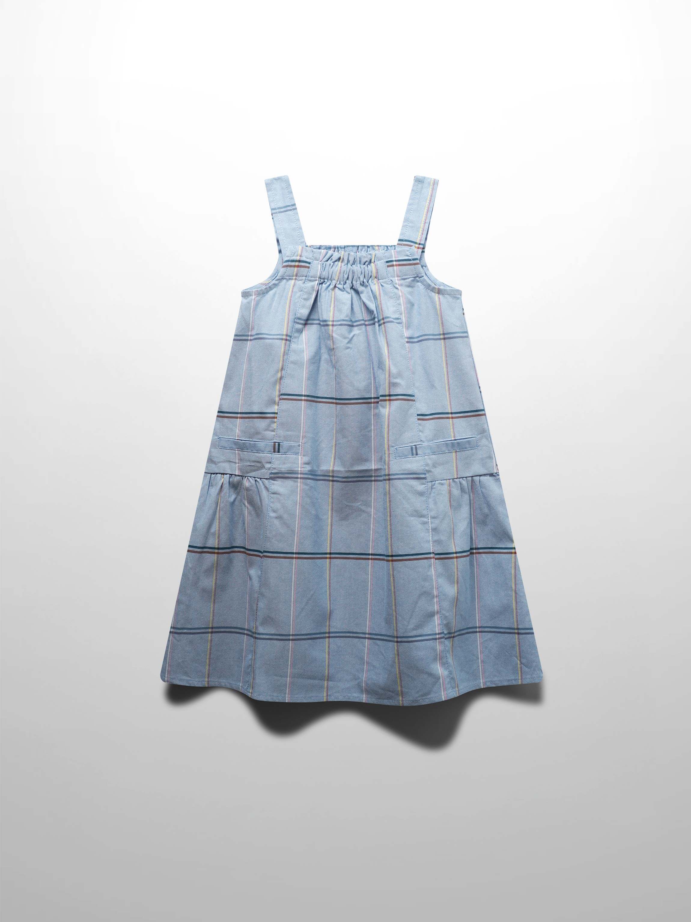 Cotton plaid jumper dress for girls