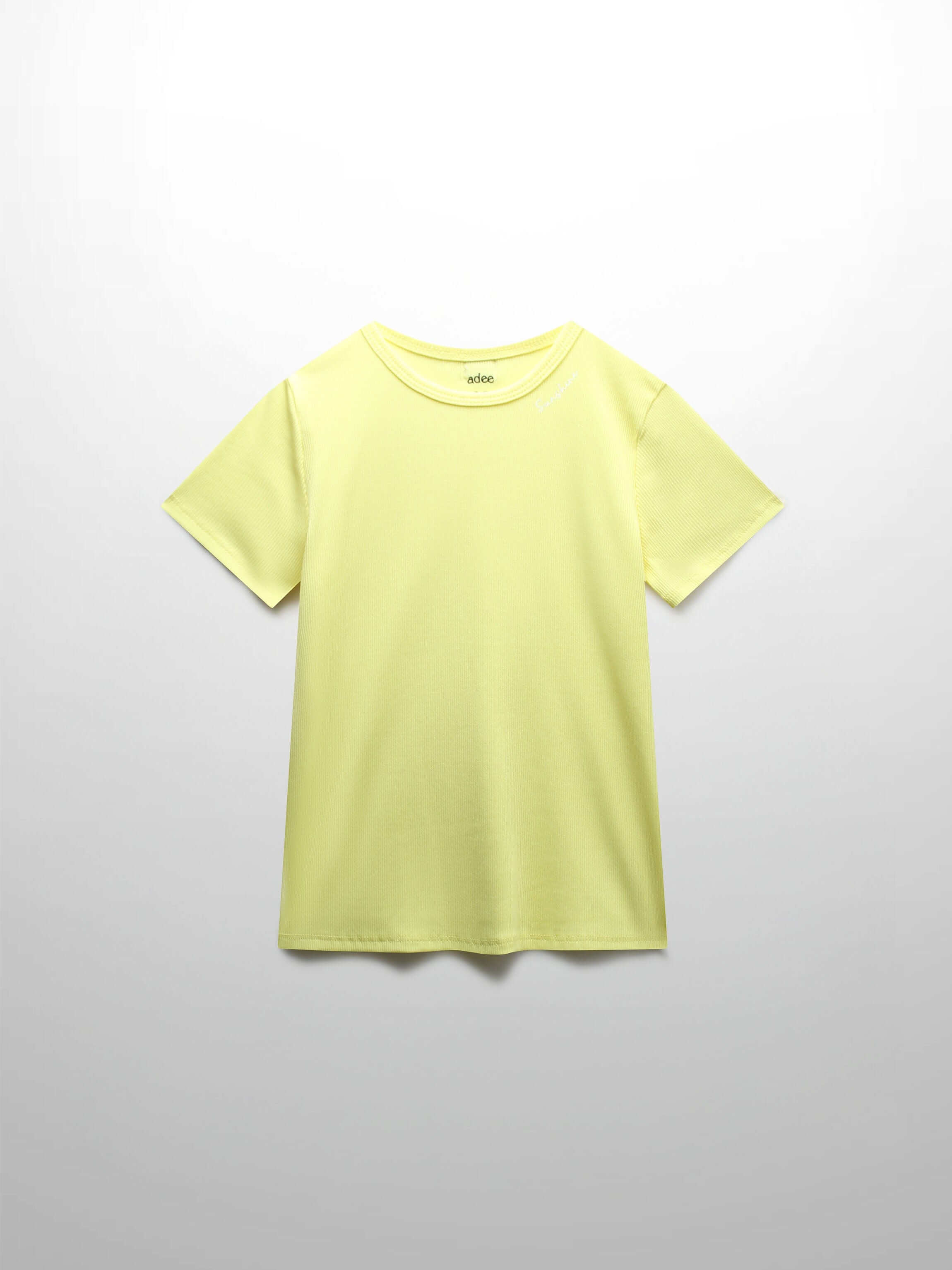 Yellow ribbed T-shirt for boys