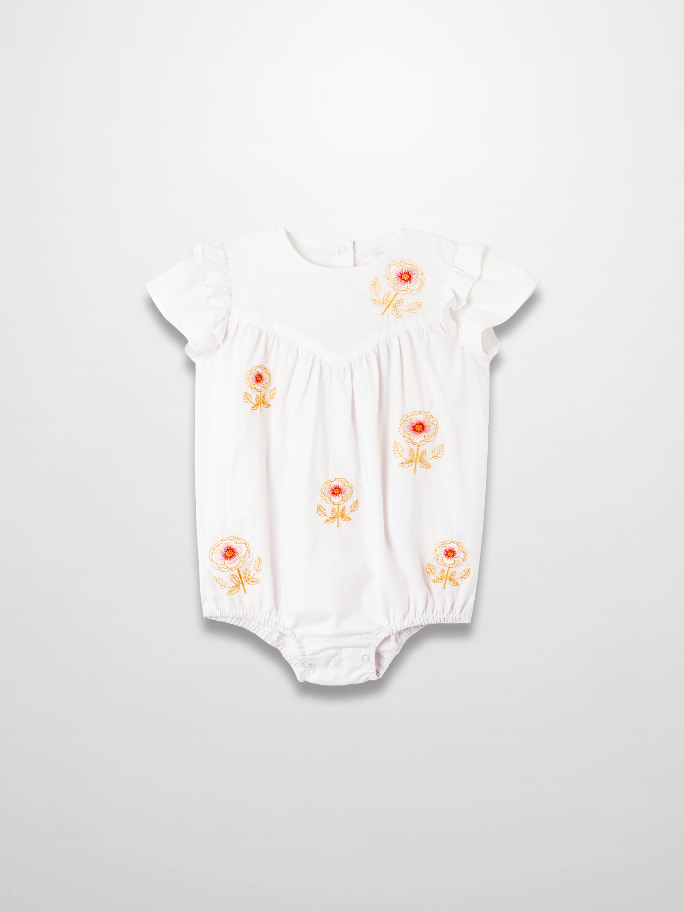 Embroidered Flower Romper