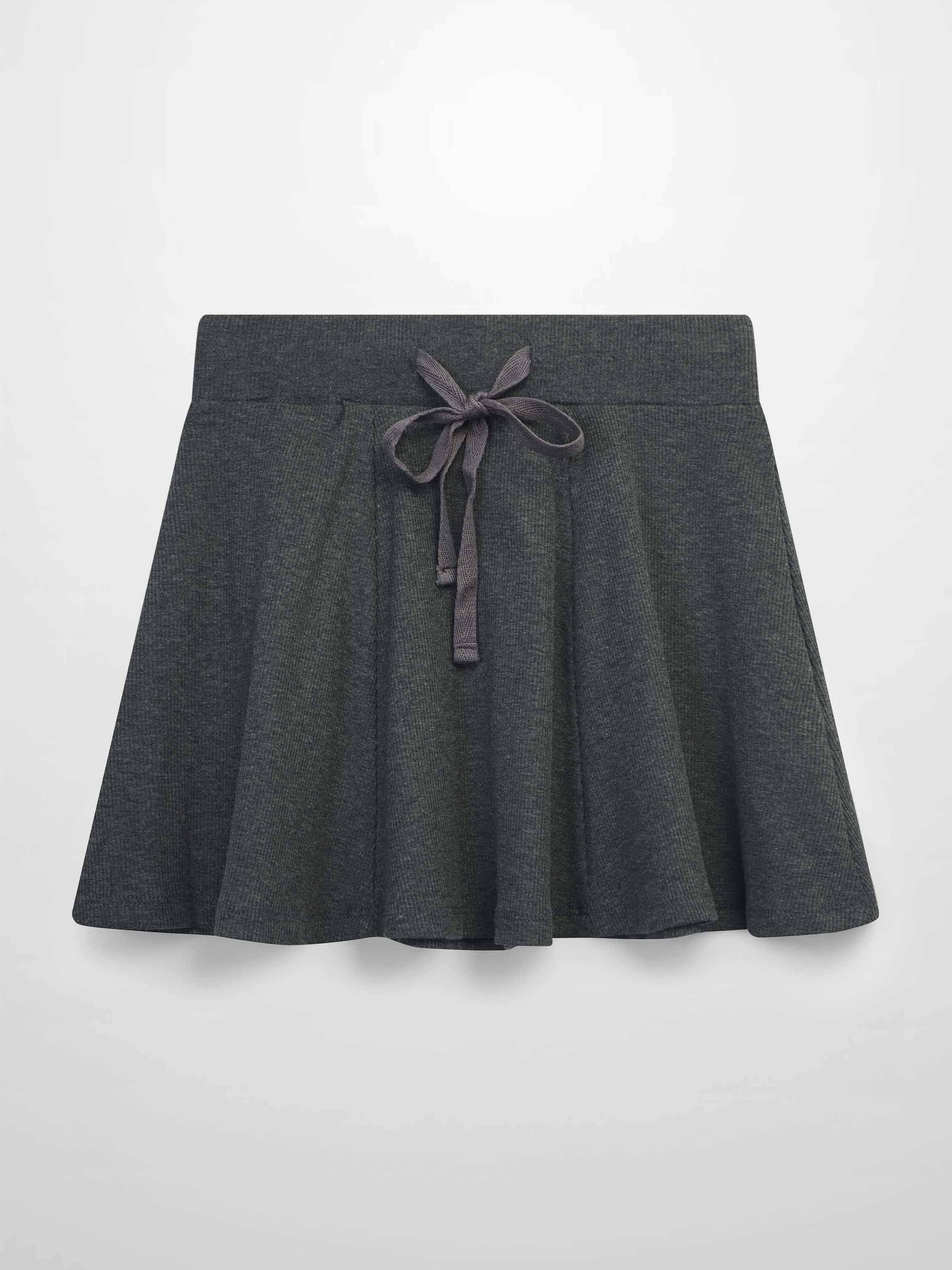Ribbed Circle Skirt - Grey