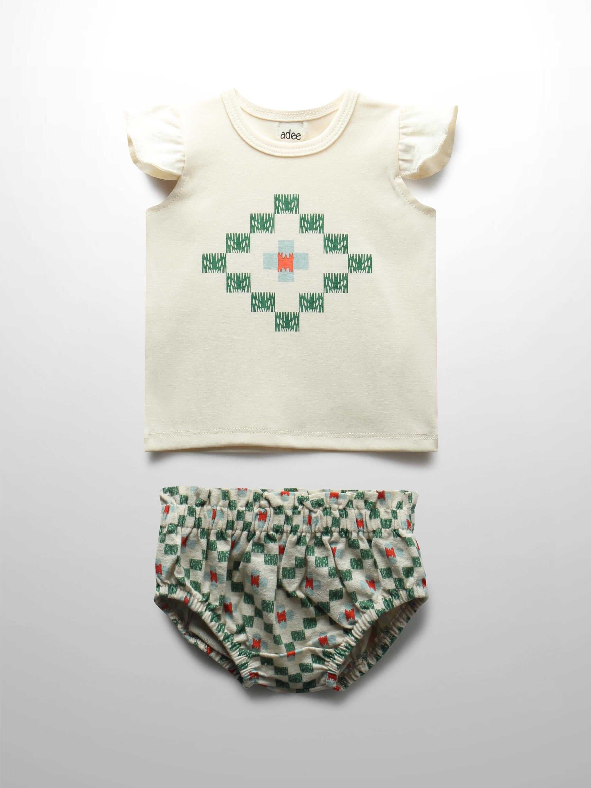 Green diamond tank set with bloomers