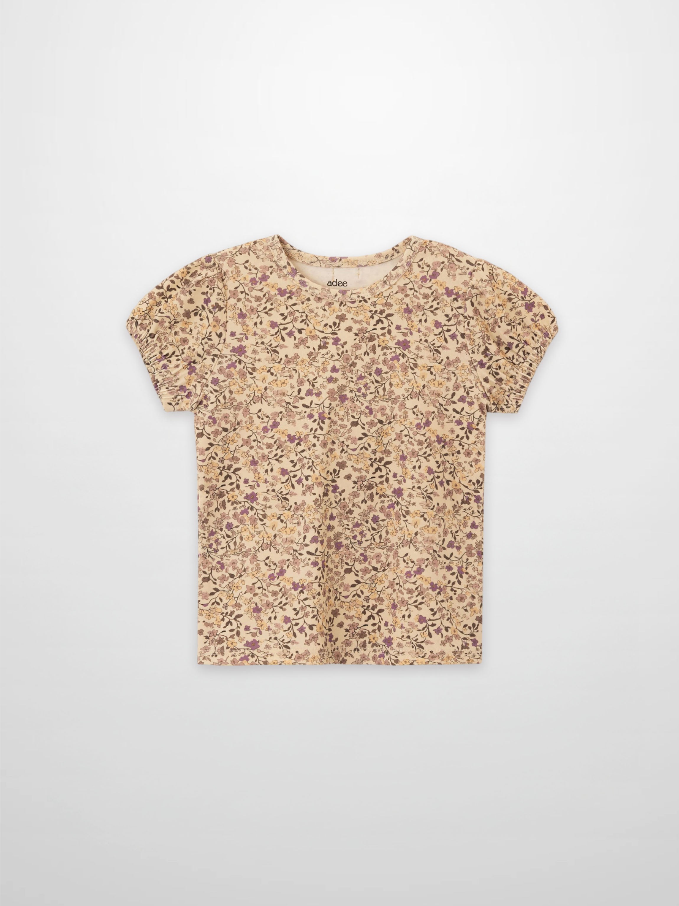 Purple Flower Short Sleeve Shirt by Adee; girls&
