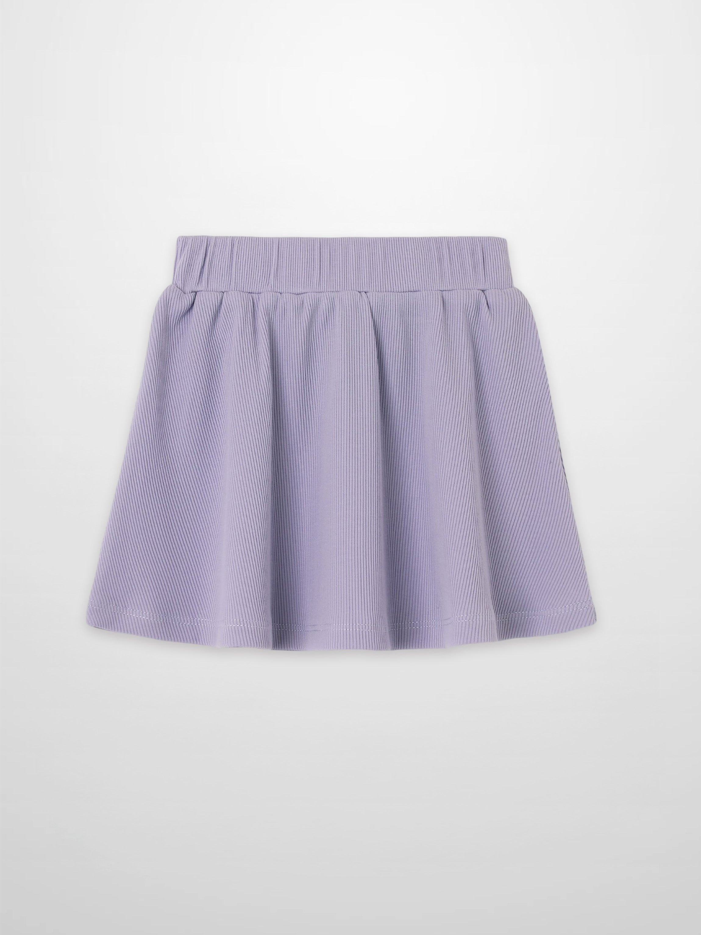 Purple Flared Circle Skirt For Girls With Thin-Ribbed Texture – Adee