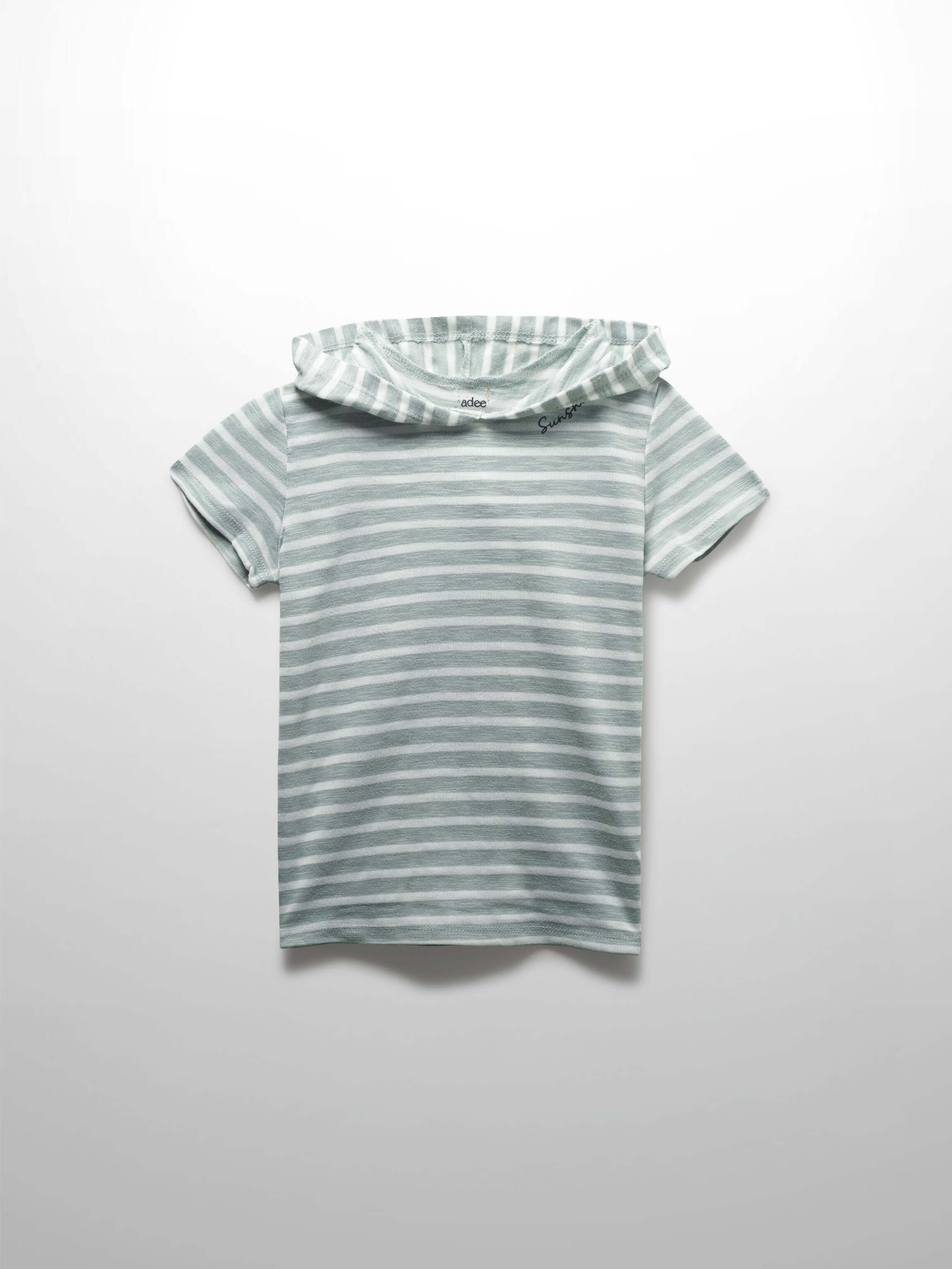 boys green striped hoodie shirt