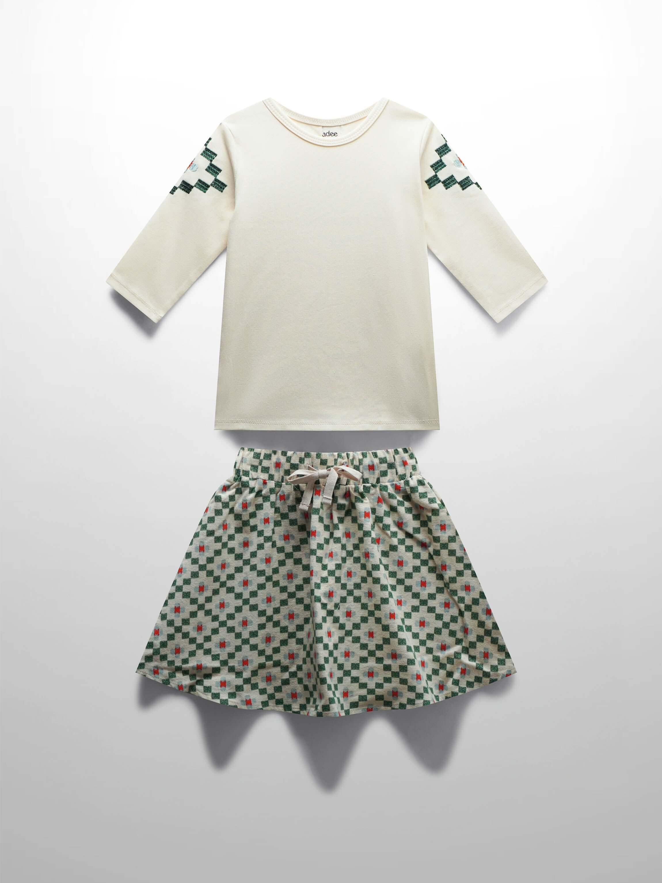 Green diamond skirt and shirt