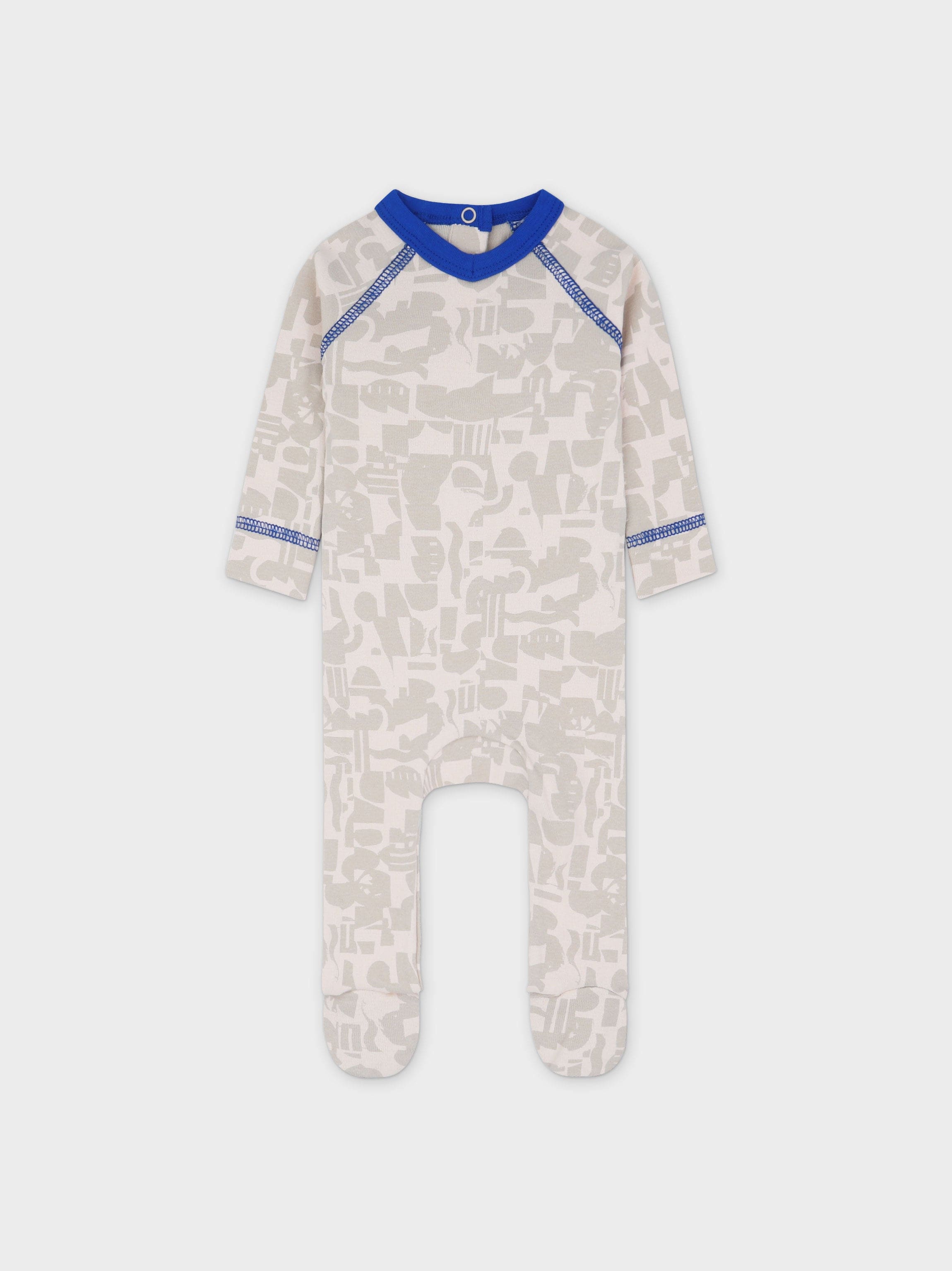 Abstract print baby jumpsuit for boy