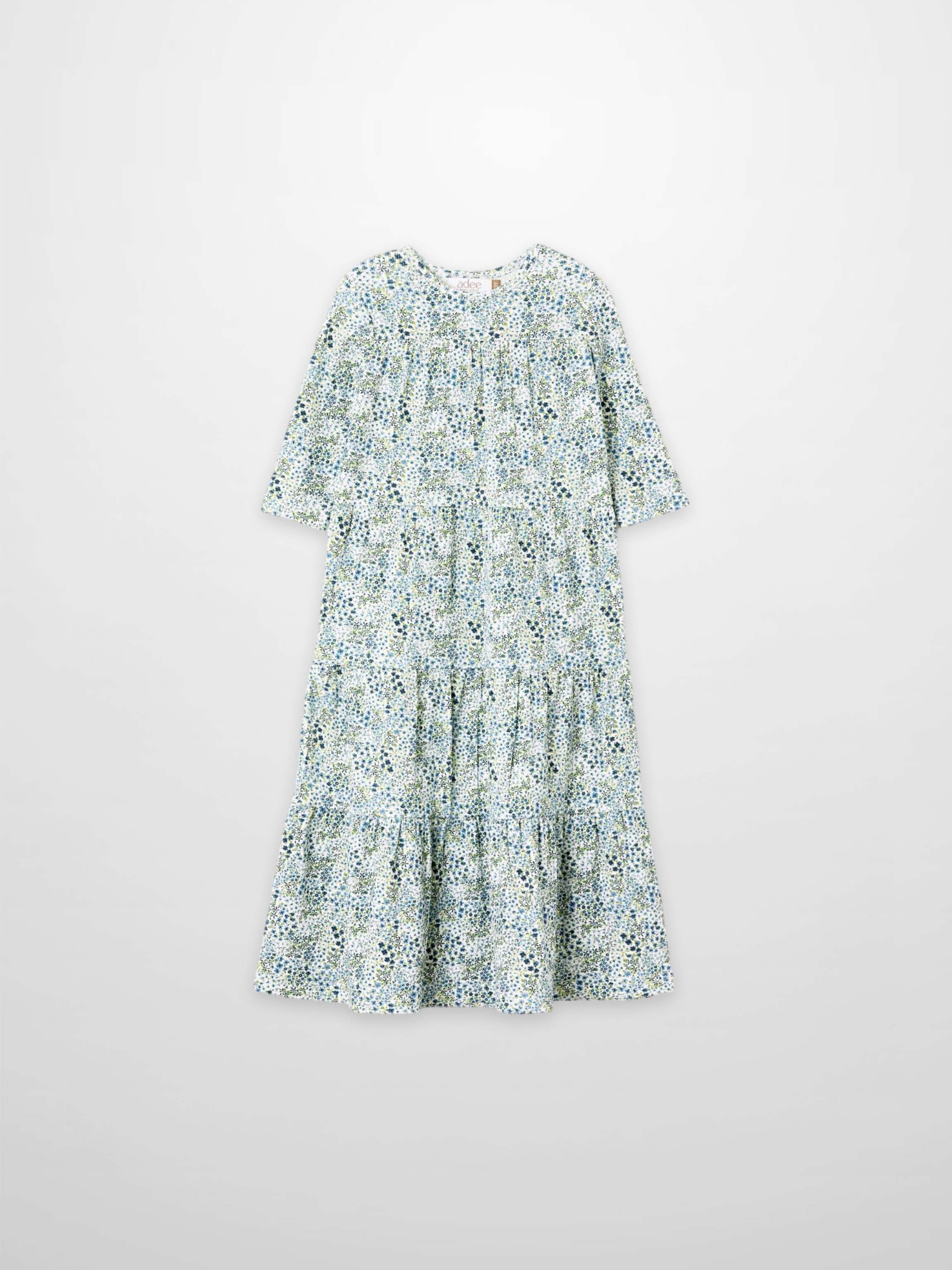 Blue Floral Robe - 3/4 Sleeves