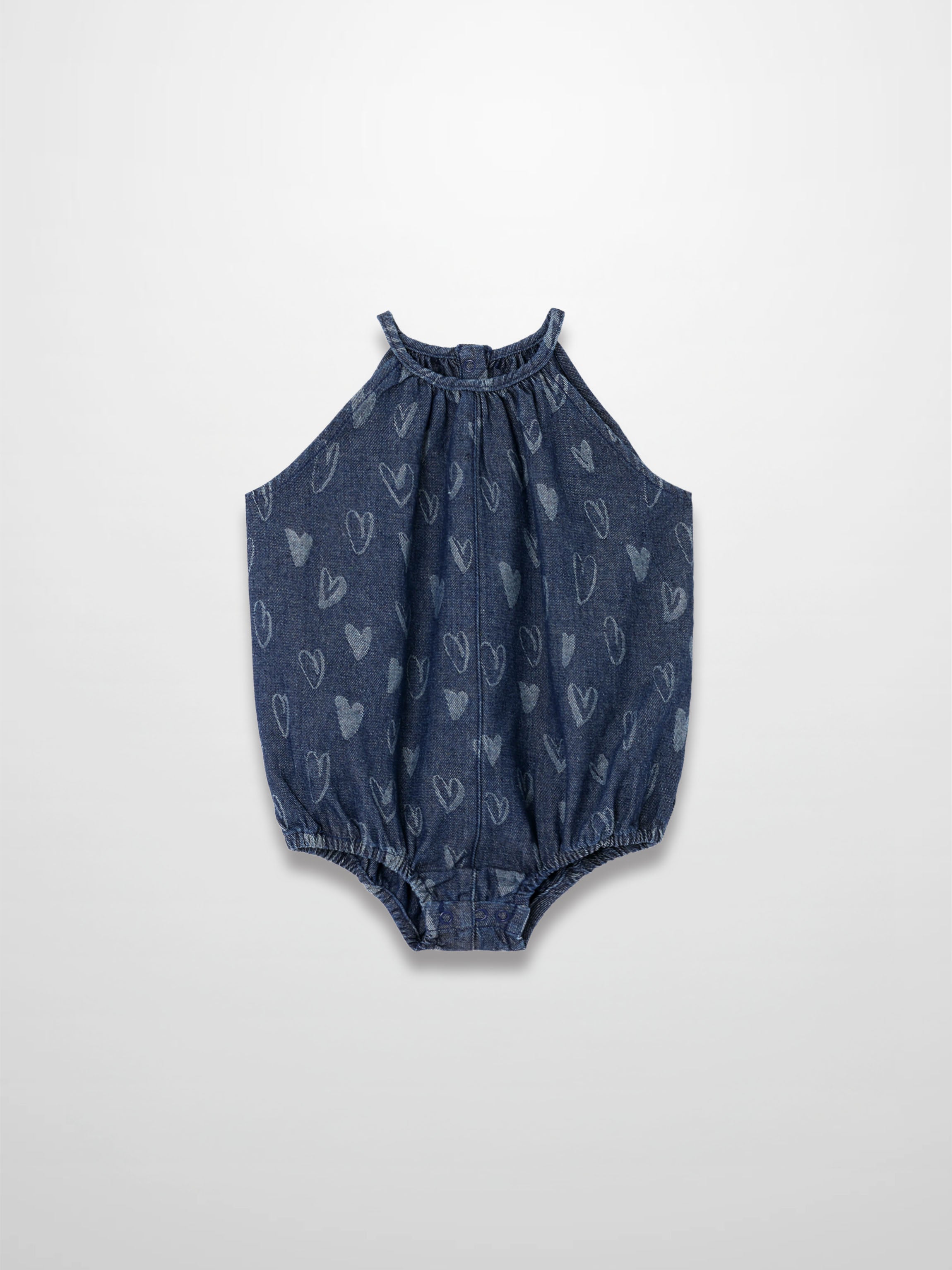 Denim Heart Romper