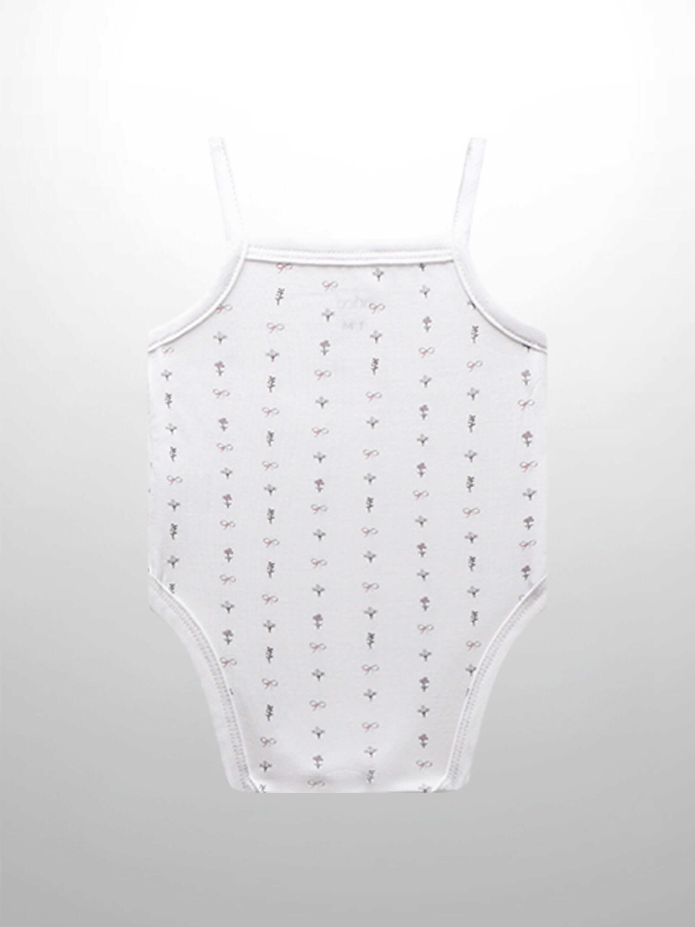 White baby undershirt with floral