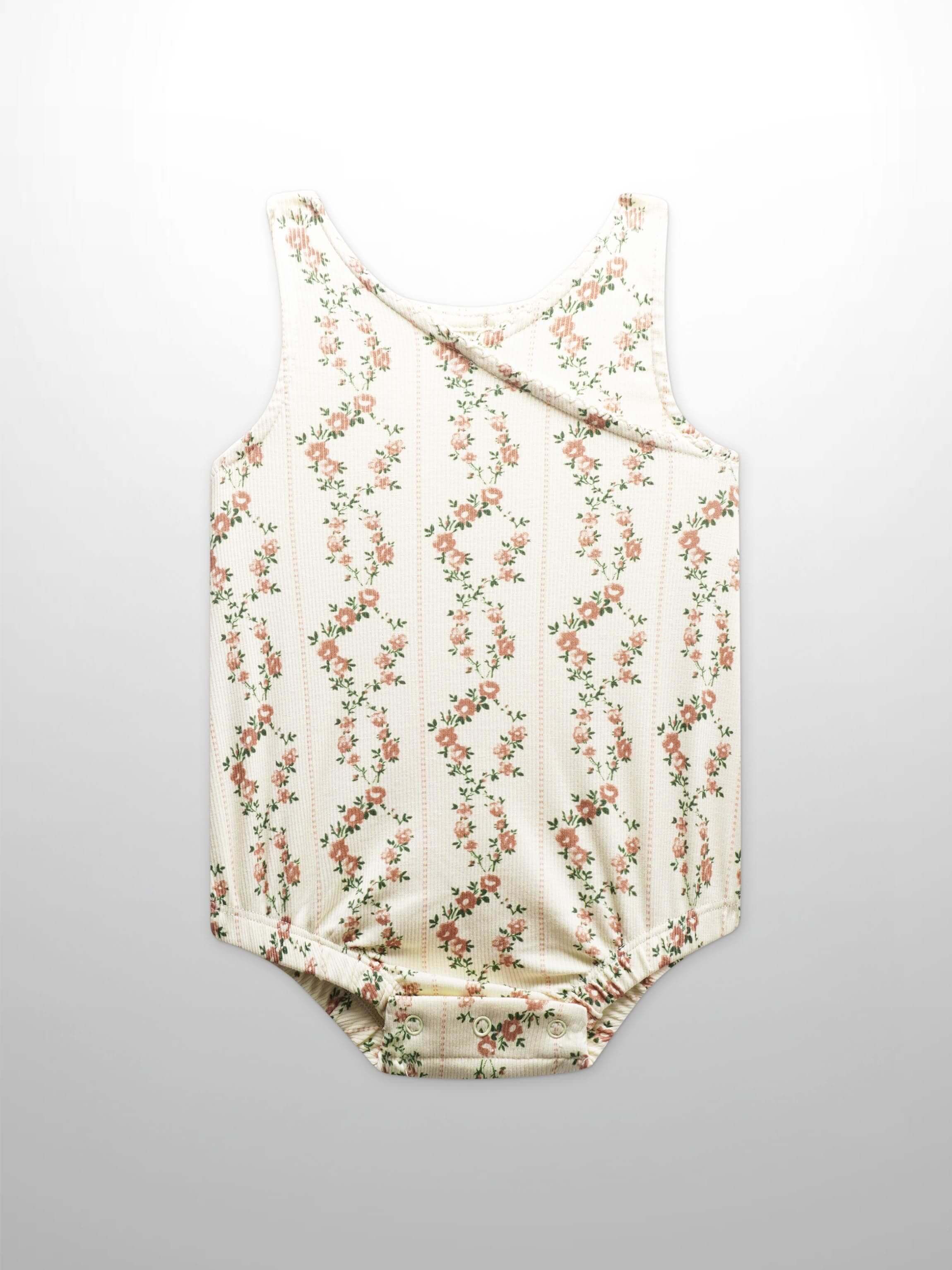 Floral cascade romper for toddlers