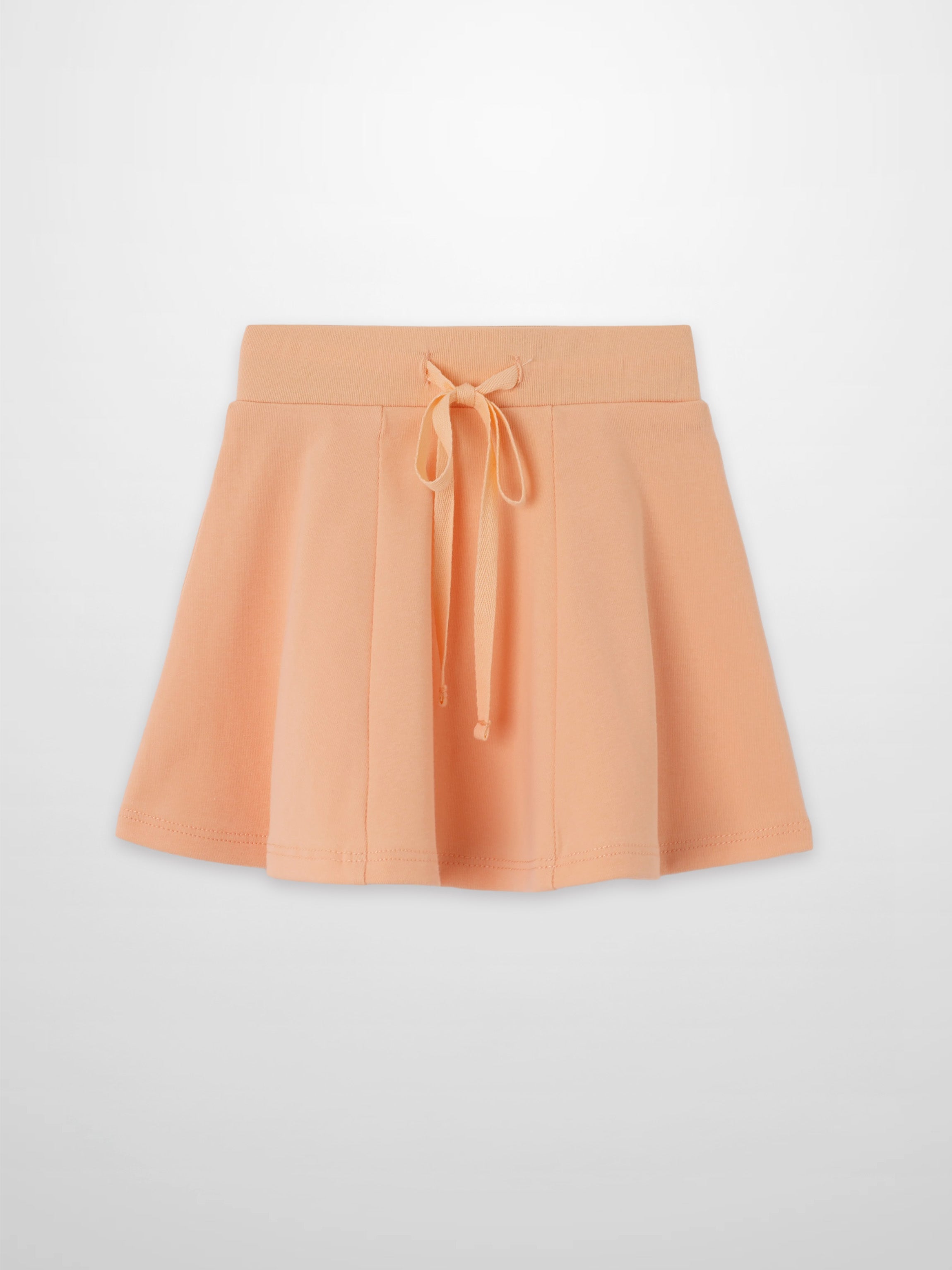 Girls 6 Panel Skirt in peach with drawstring waist