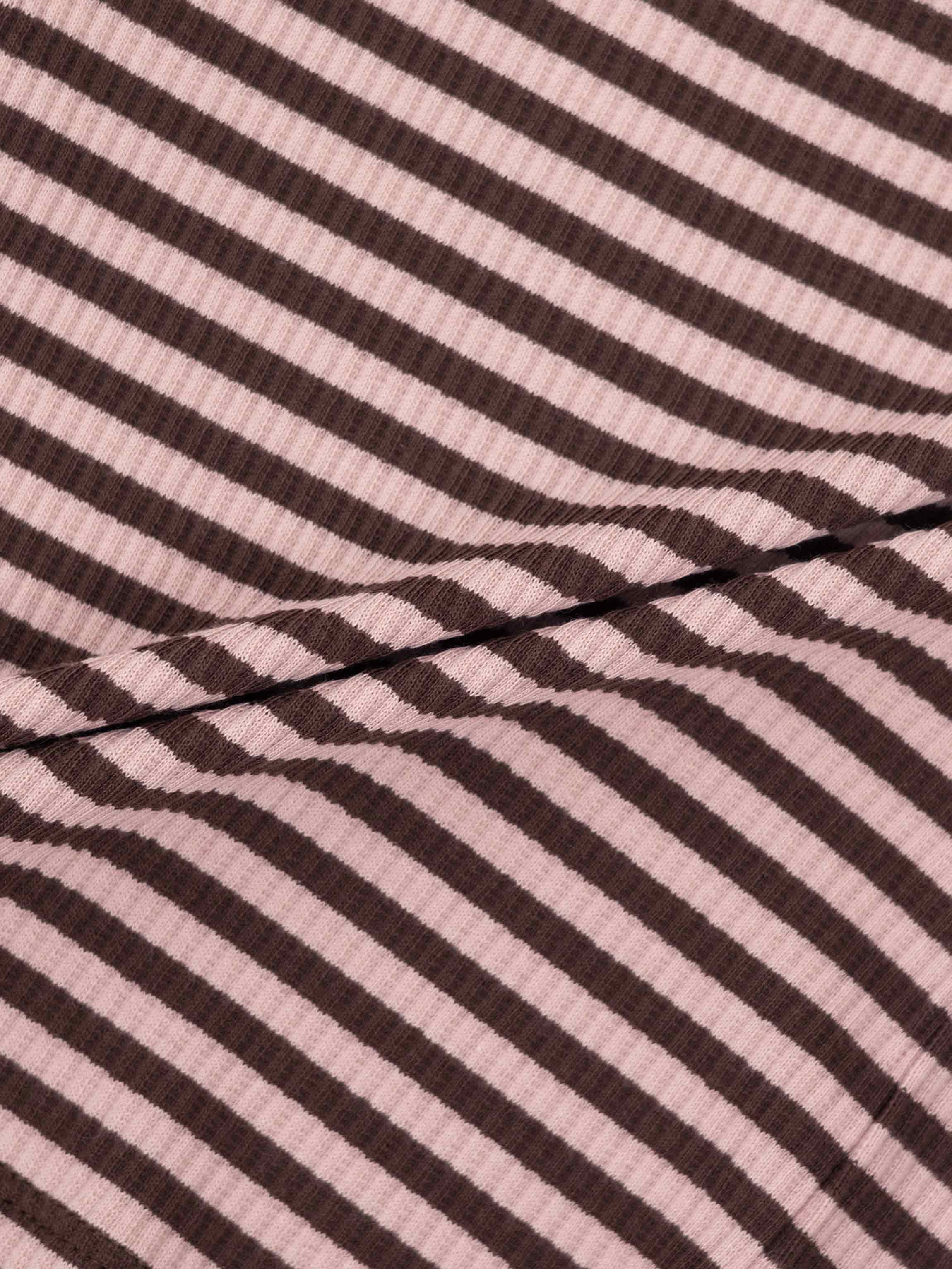 Striped Leggings Set - Brown & Pink