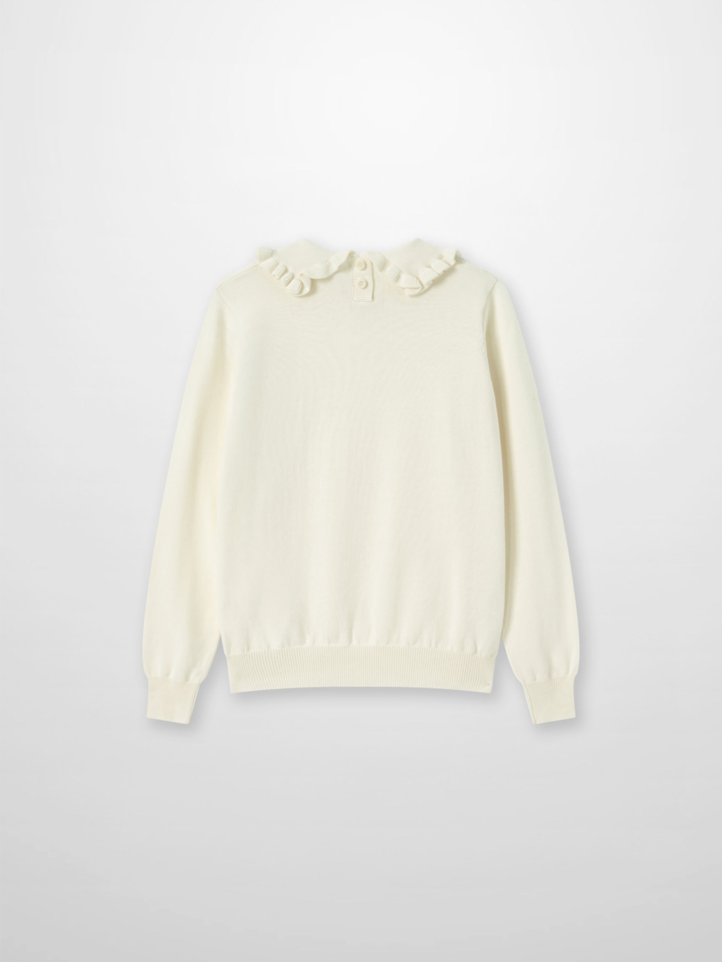 Ruffle Collar Knit Sweater - Cream, Adee girls dressy top