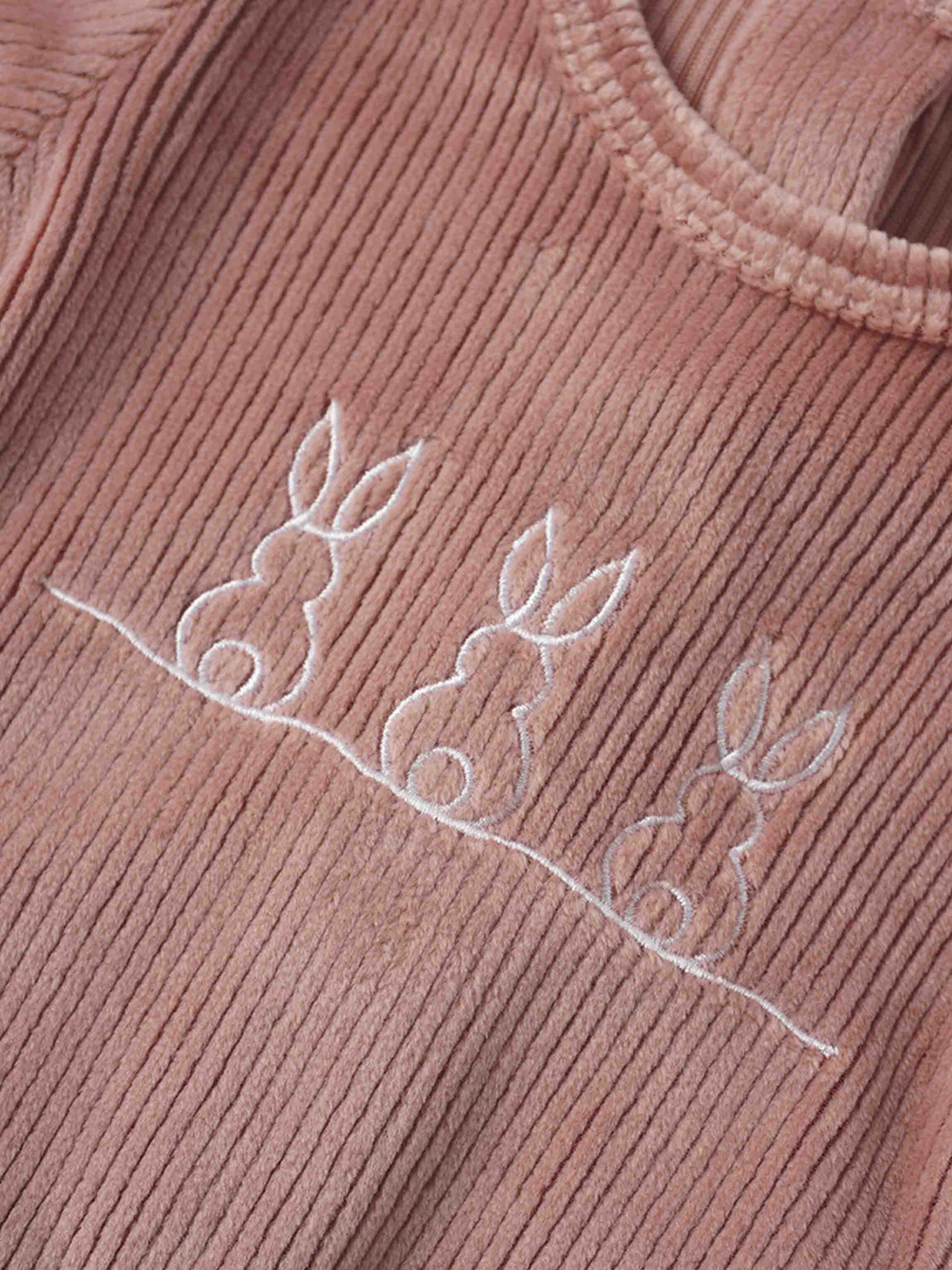 Embroidered Bunny Stretchy - Pink
