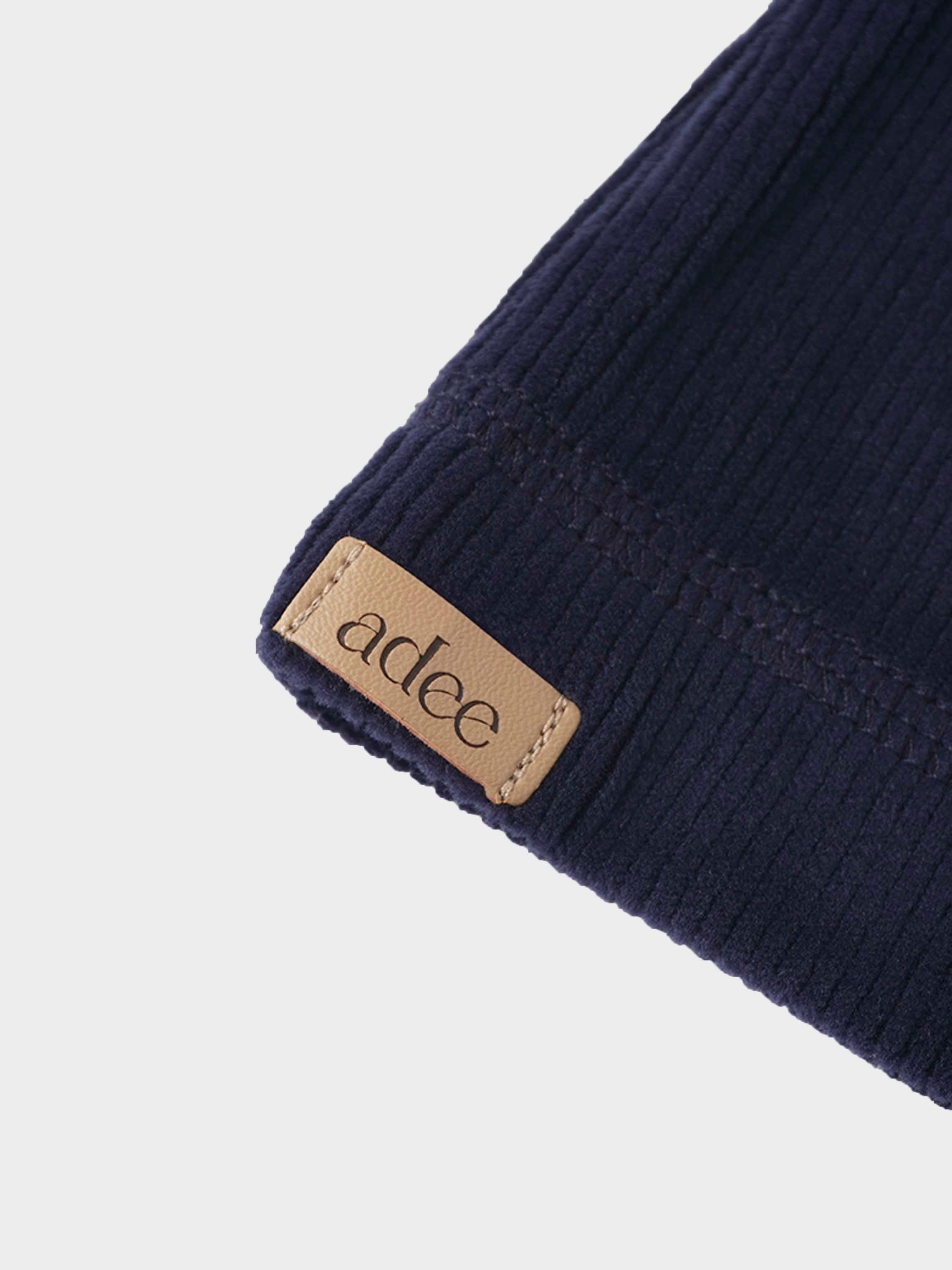 Embroidered Bunny Beanie - Navy