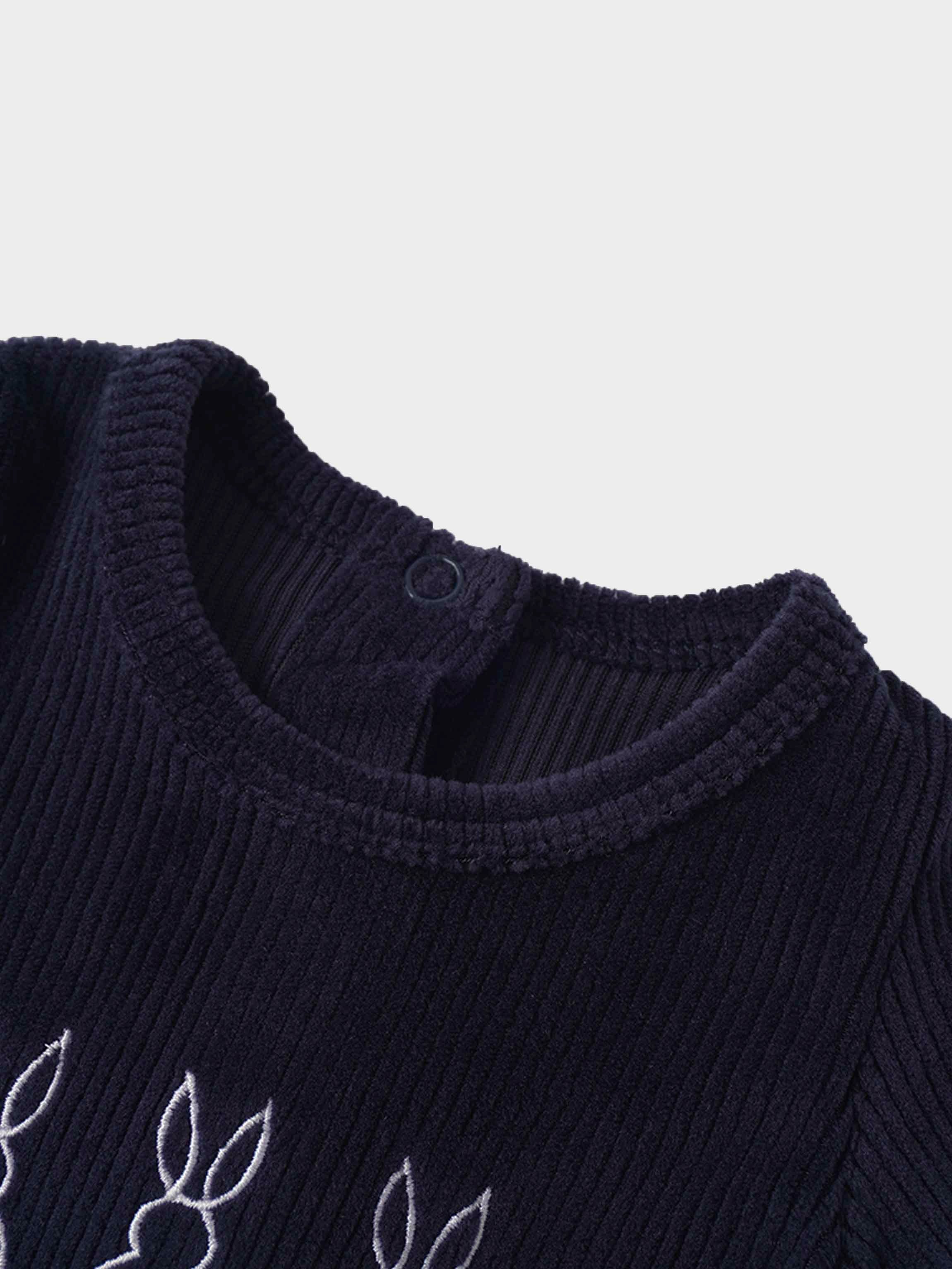 Embroidered Bunny Stretchy - Navy