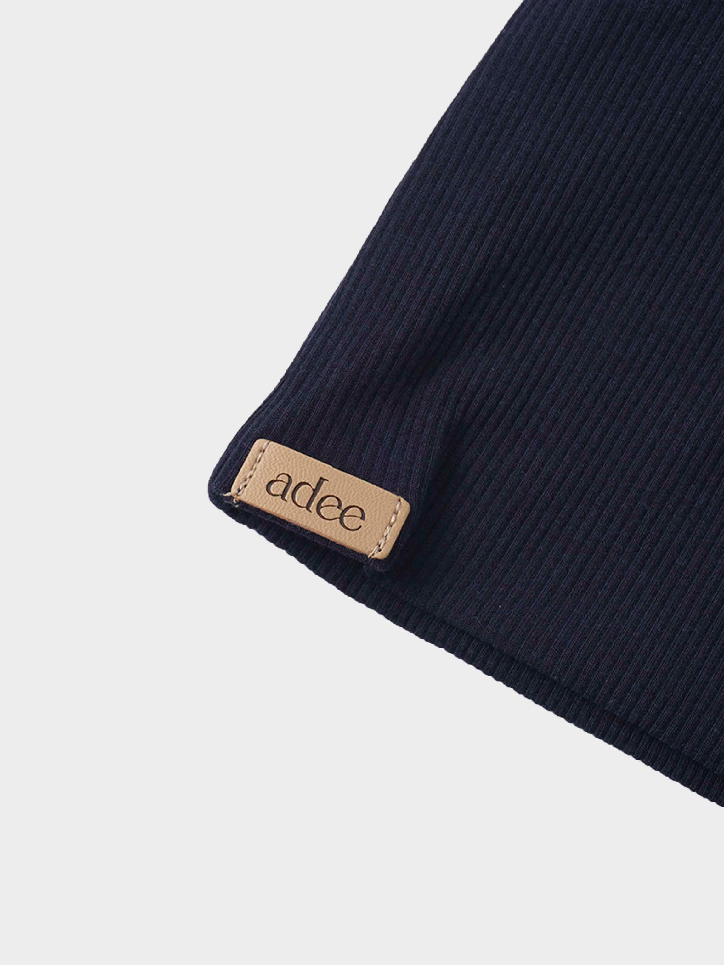 Mock Neck Beanie - Navy