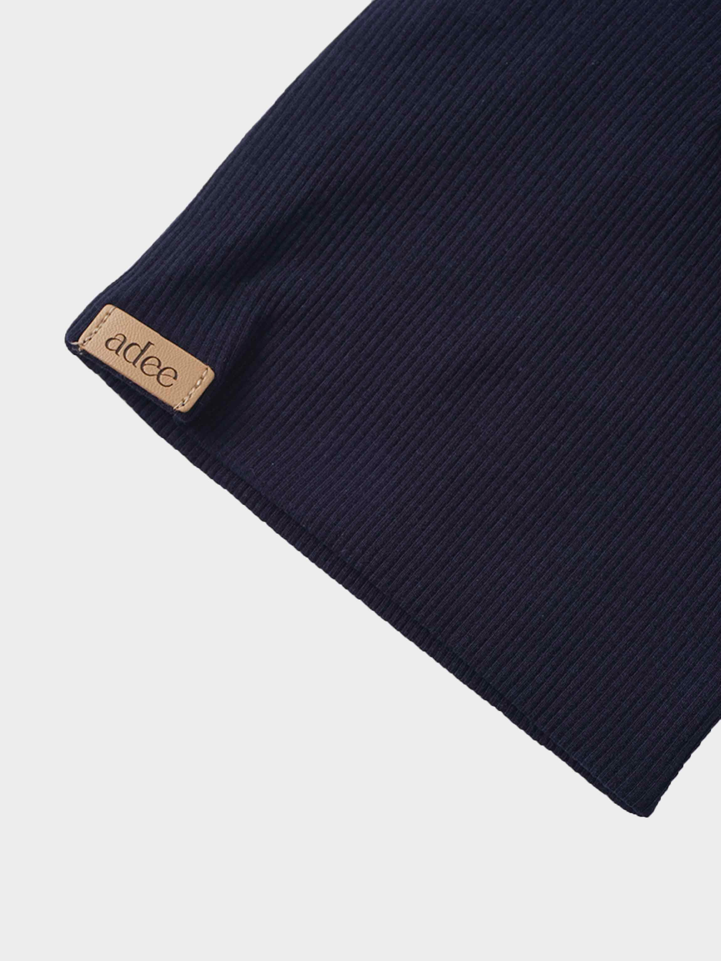 Mock Neck Beanie - Navy