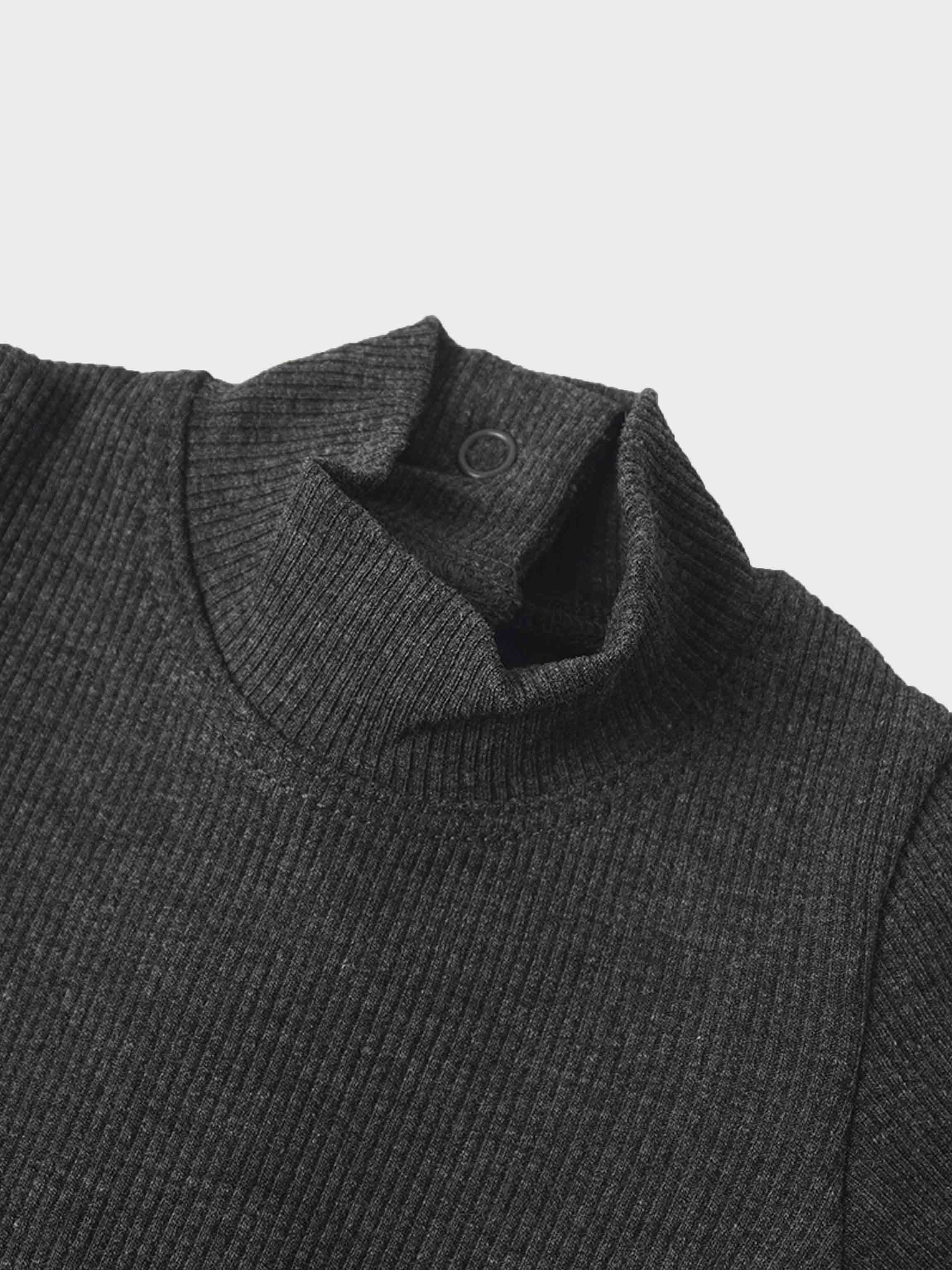 Mock Neck Stretchy - Heather Grey