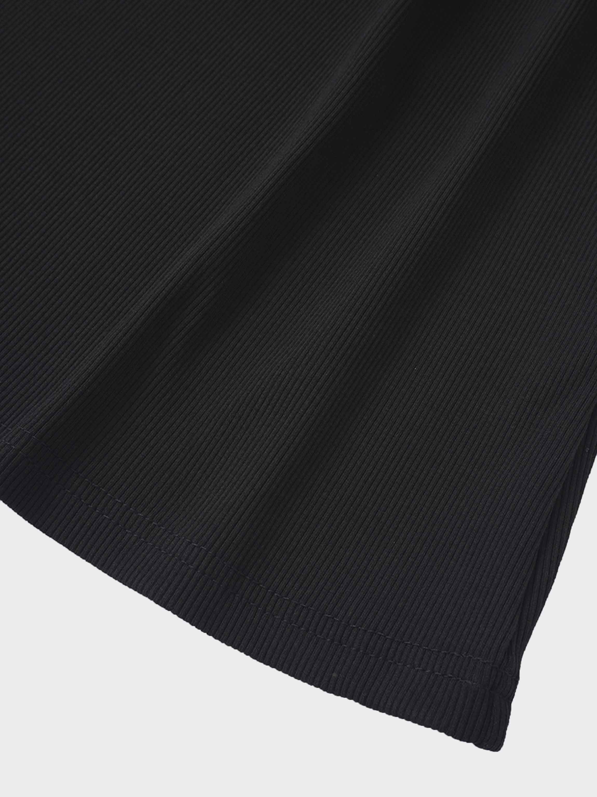 Ruffle V Robe - Black