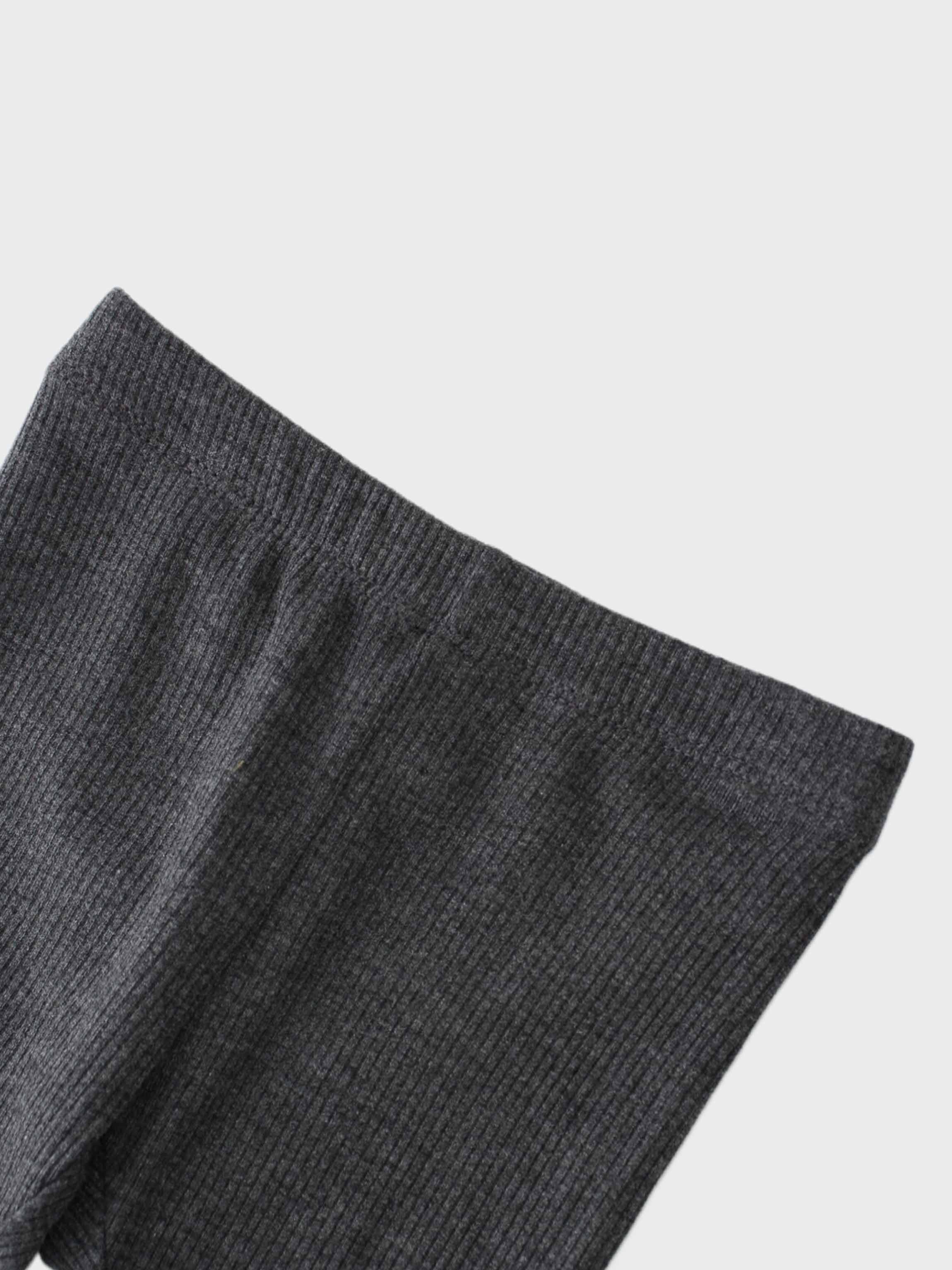 Heather grey ribbed leggings waist
